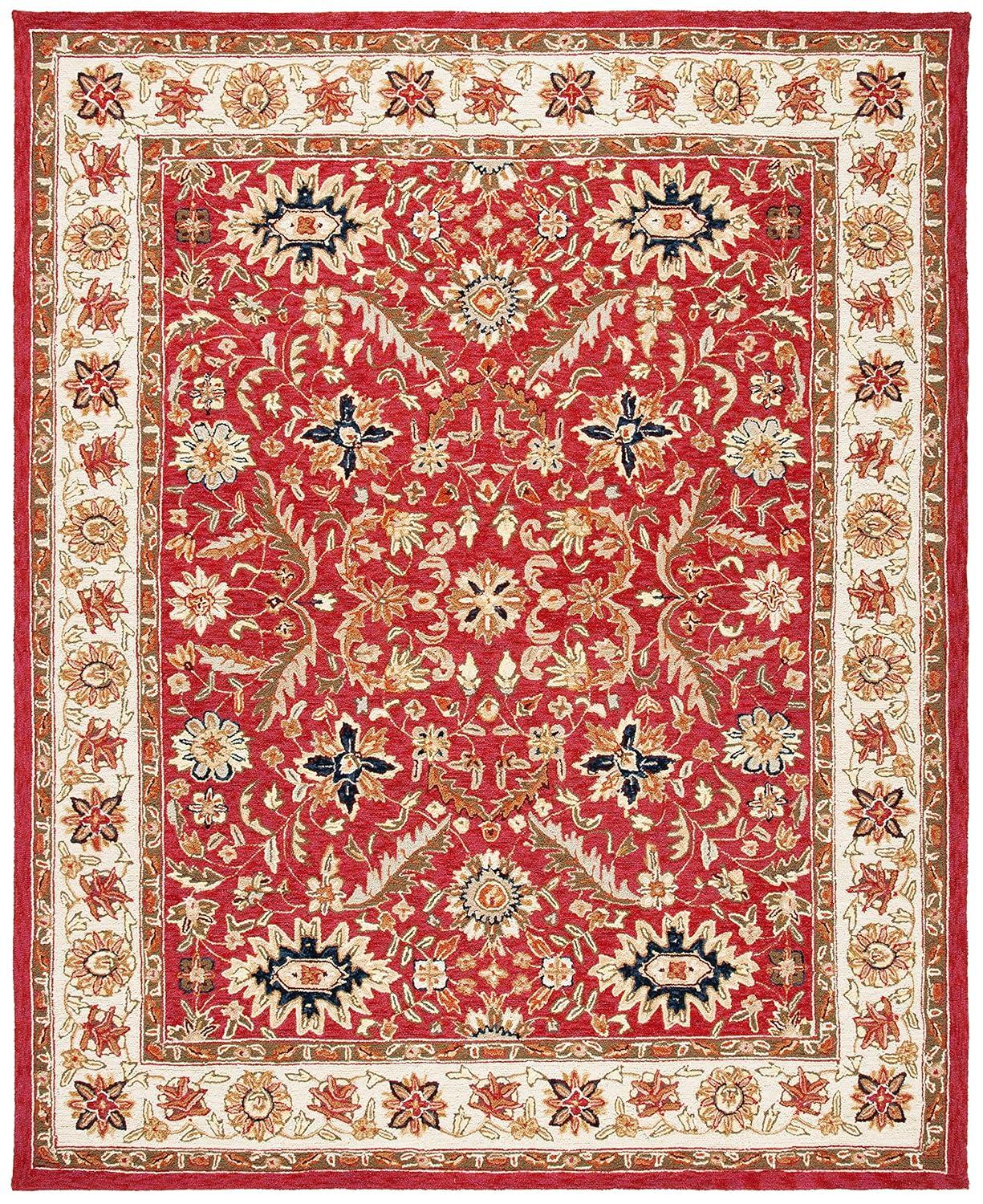 Chelsea HK157 Handmade Area Rug - 8'x10' - Red/Ivory - Safavieh