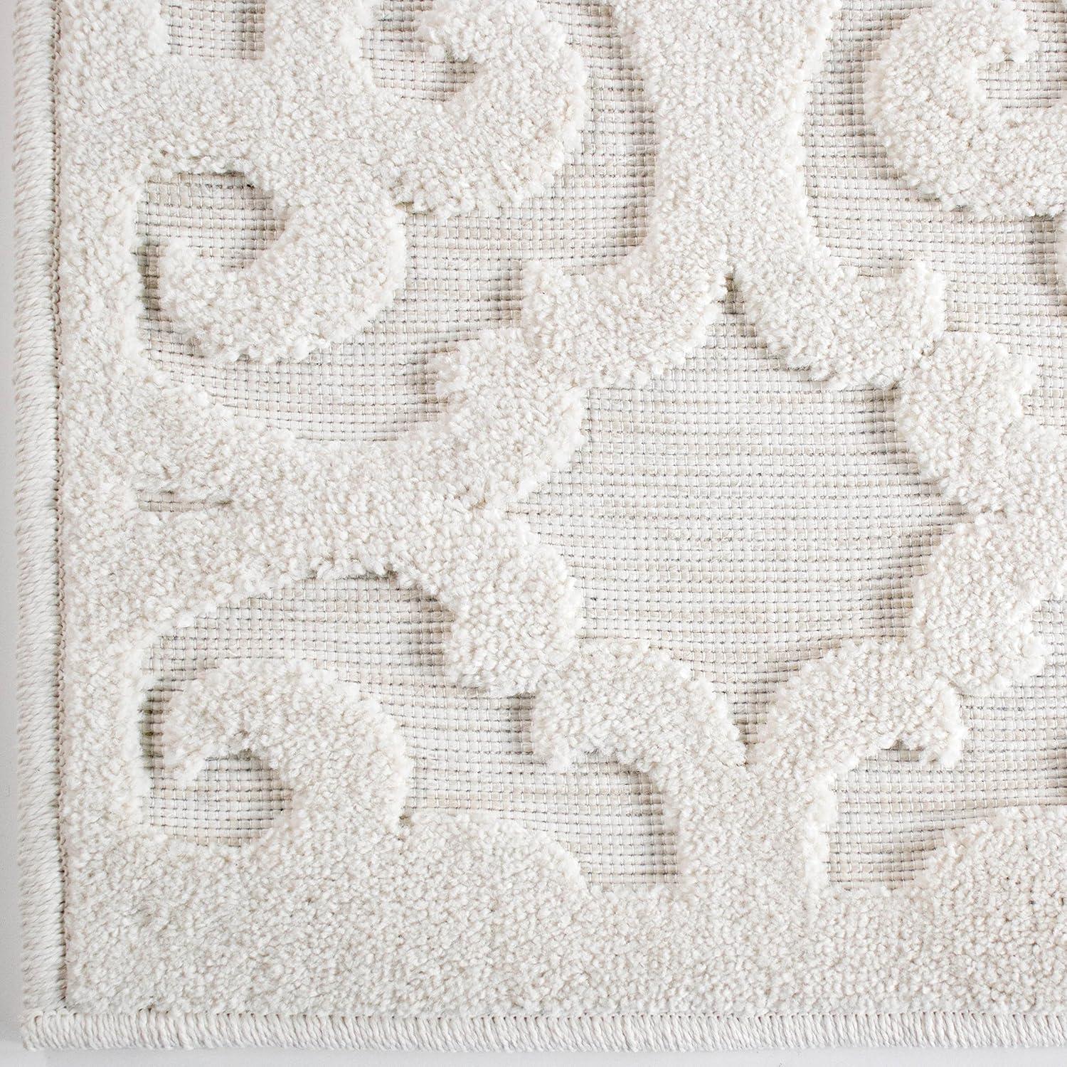 Orian Boucle Seaborn 5'2" X 7'6" Driftwood Damask High Low Outdoor Rug