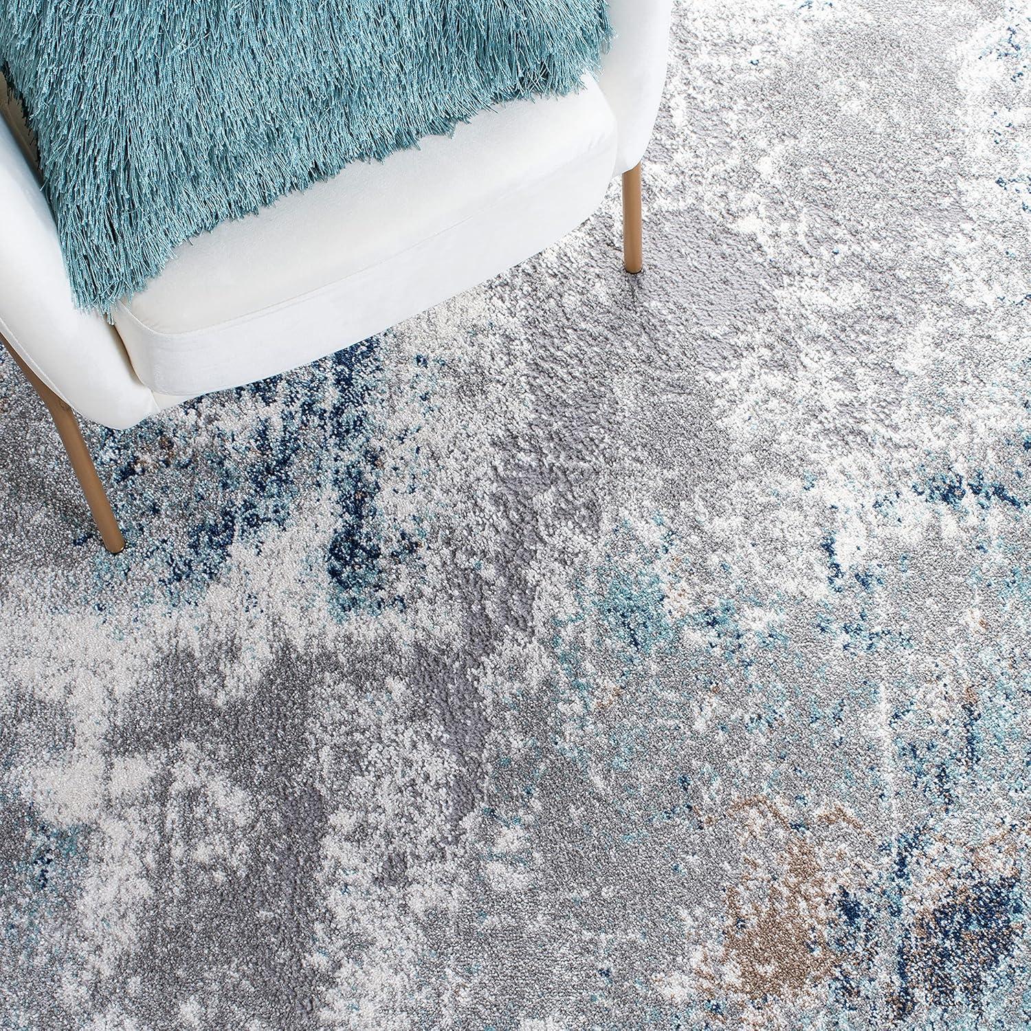 Aston ASN708 Power Loomed Indoor Area Rug - Grey/Blue - 8'x10' - Safavieh