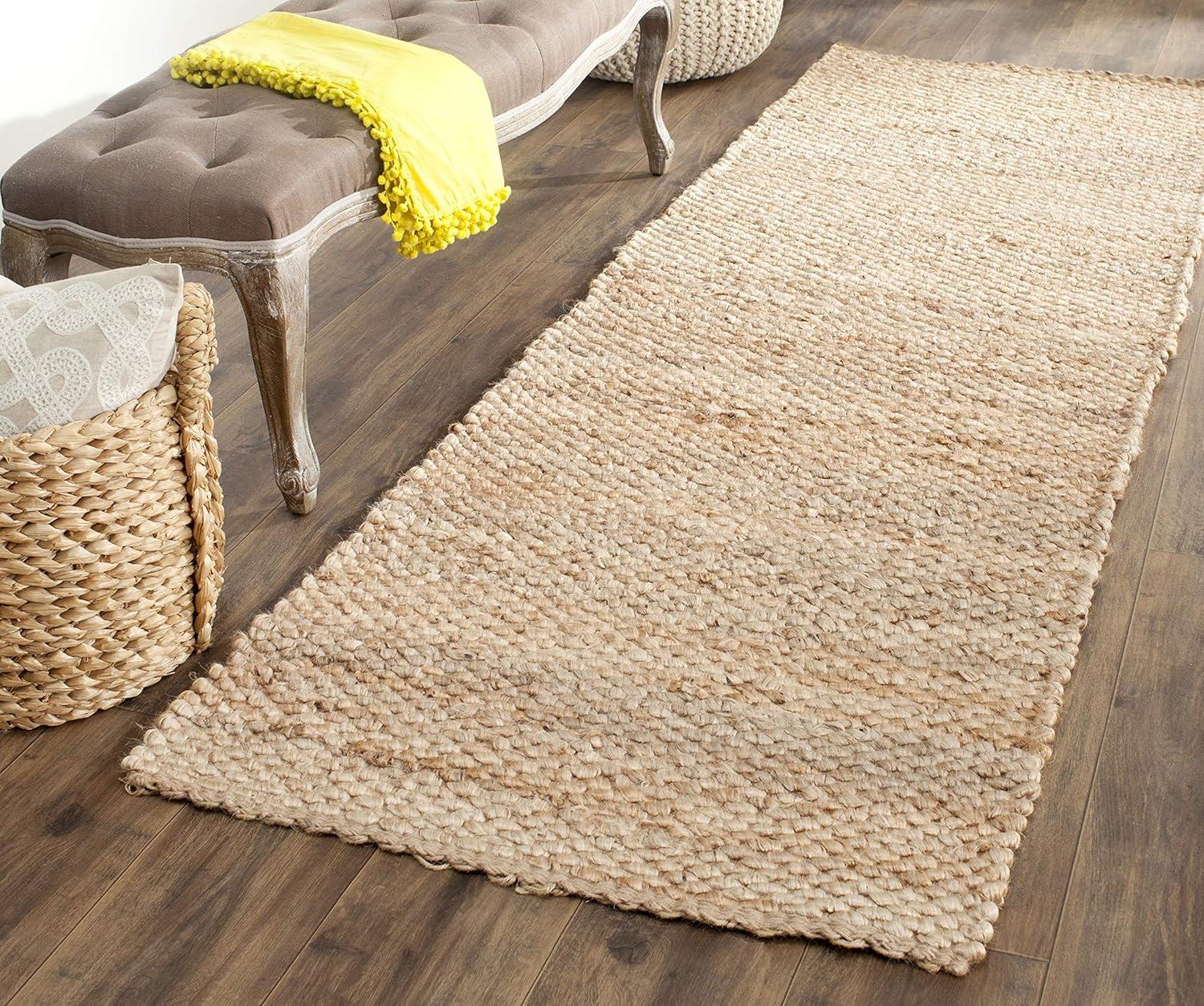 Handwoven Natural Jute 2'6" x 12' Runner Rug - Reversible and Eco-Friendly