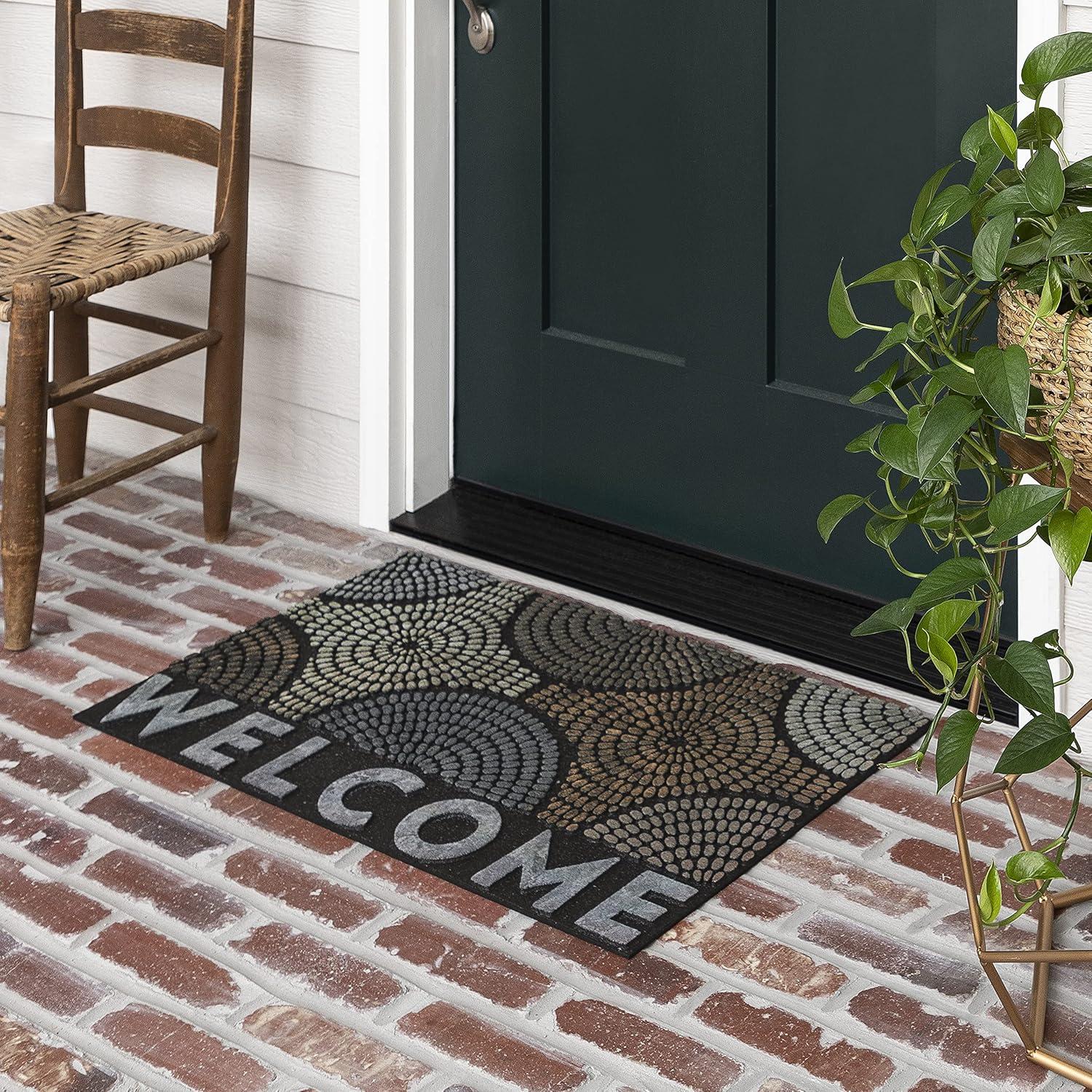 1'6"x2'6" 'Welcome' Doorscapes Doormat Gray - Mohawk