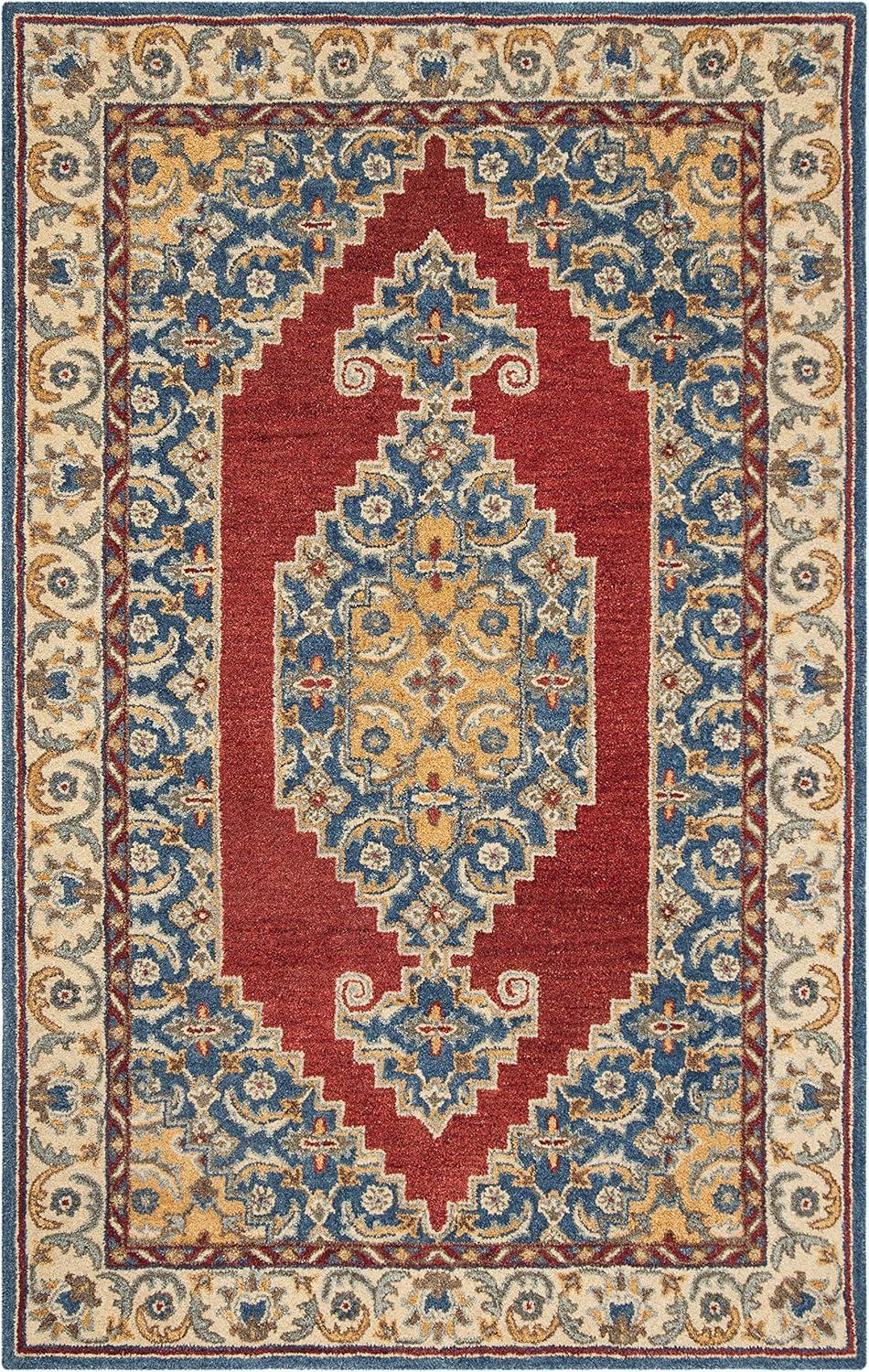 Antiquity AT505 Hand Tufted Area Rug - Blue/Red - 5'x8' - Safavieh.