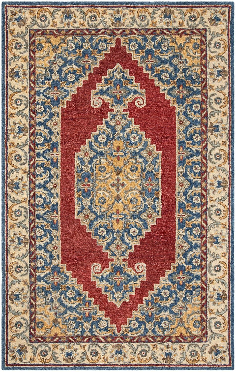 Antiquity AT505 Hand Tufted Area Rug - Blue/Red - 4'x6' - Safavieh.