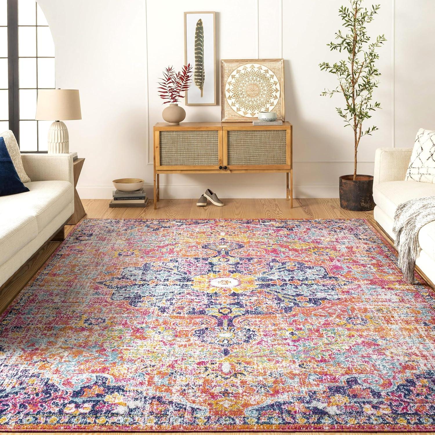 Livabliss 5'3"x7'3" Abby Traditional Rugs Teal: Medium Pile, Stain & Fade-Resistant, Indoor, Polypropylene