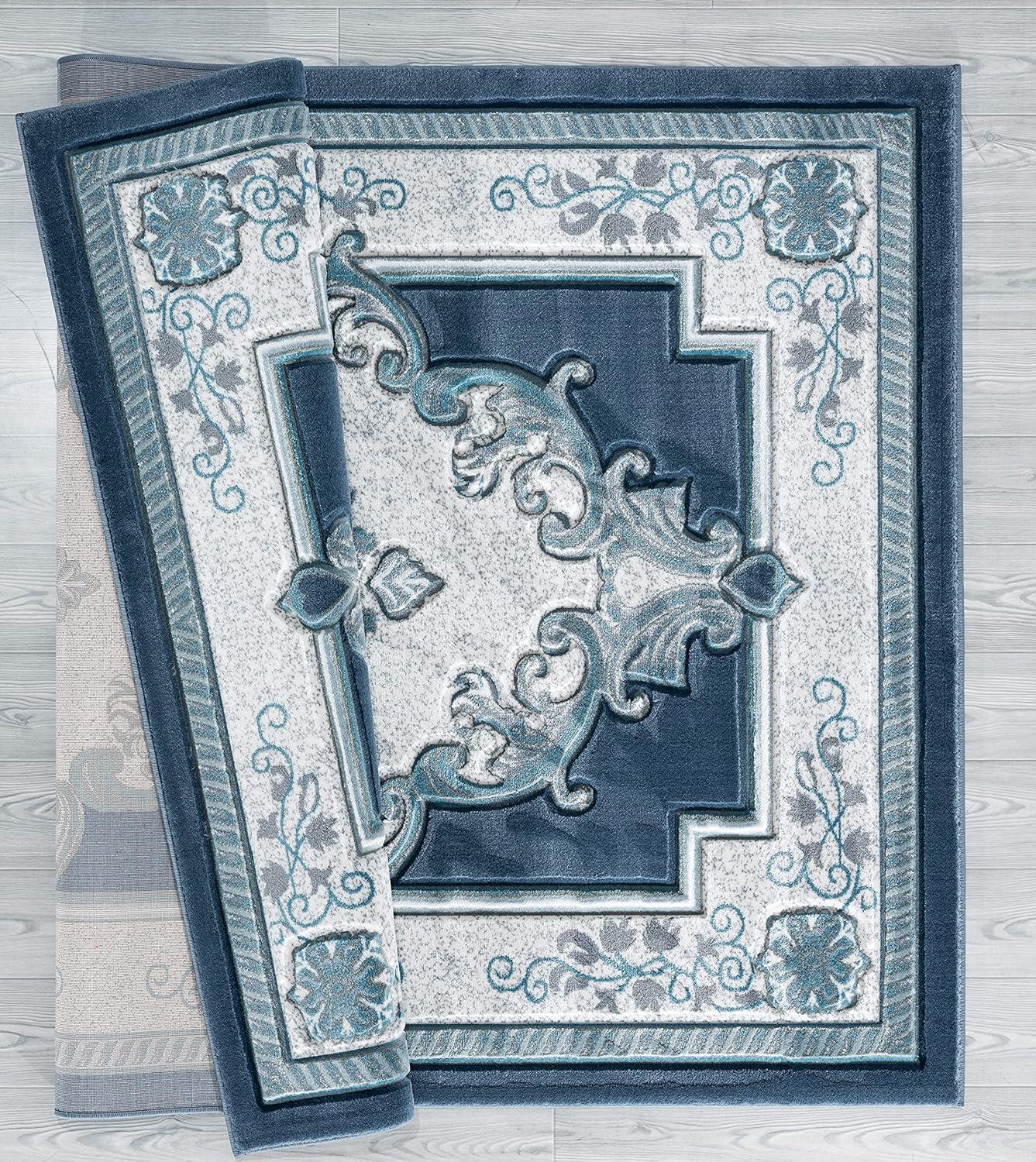 United Weavers Bristol Area Rug 2050 10560 Fallon Blue Curls Petals 2' 7" x  4' 2" Rectangle