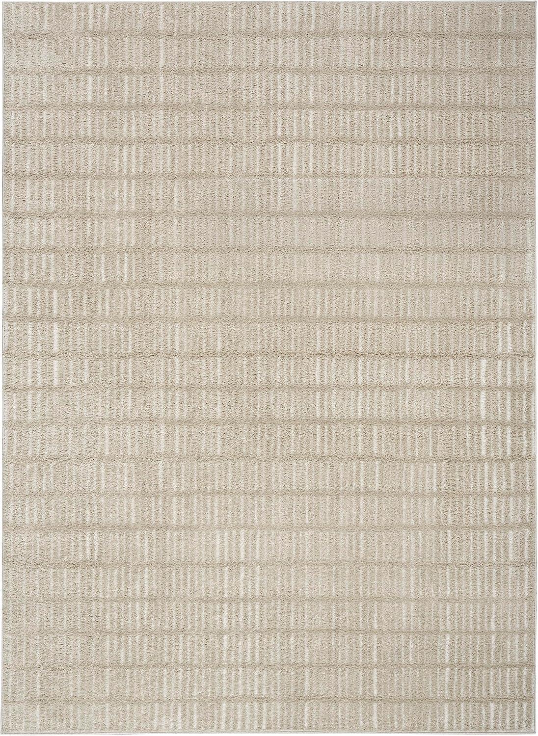 Nourison Cozy Modern Abstract Indoor Area Rug Grey Ivory 7'10"x9'10"