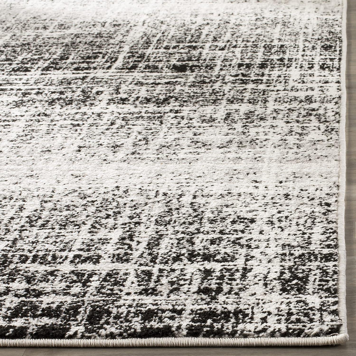 Adirondack ADR116 Machine Made Indoor Area Rug - Ivory/Black - 4'x4' - Safavieh
