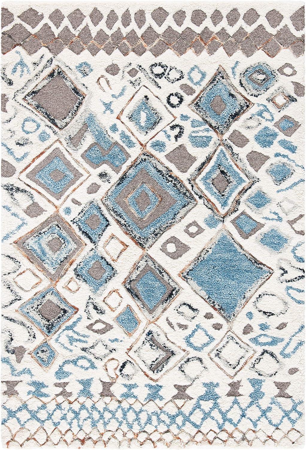 Casablanca Shag CSB618 Hand Tufted Indoor Area Rug - Grey/Gold - 4'x6' - Safavieh