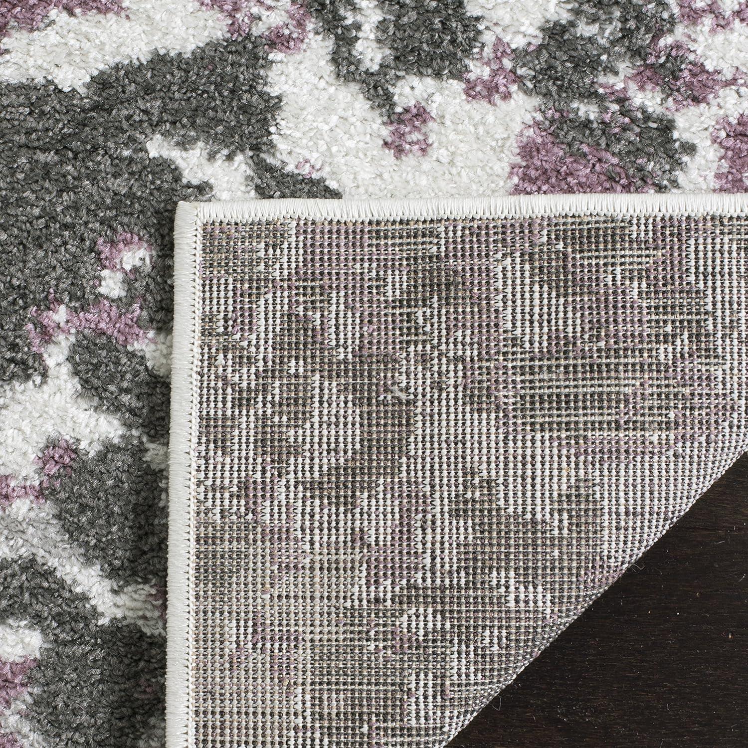Adirondack ADR115 Machine Made Indoor Area Rug - Ivory/Purple - 6'x9' - Safavieh