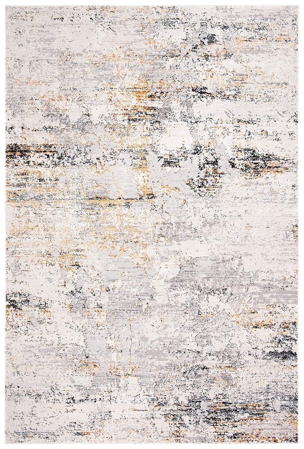 Amalfi AMF572 Power Loomed Area Rug - Creme/Gold - 4'x6' - Safavieh.
