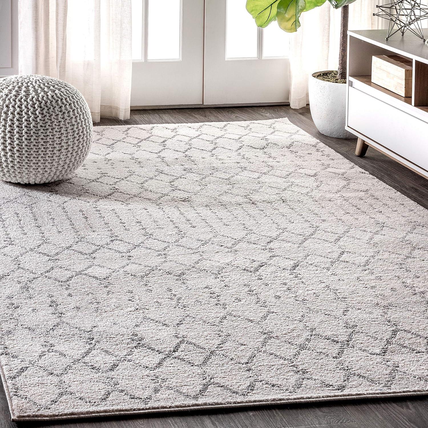 JONATHAN Y Moroccan inspired HYPE Boho Vintage Diamond Cream/Gray 3 ft. x 5 ft. Area Rug
