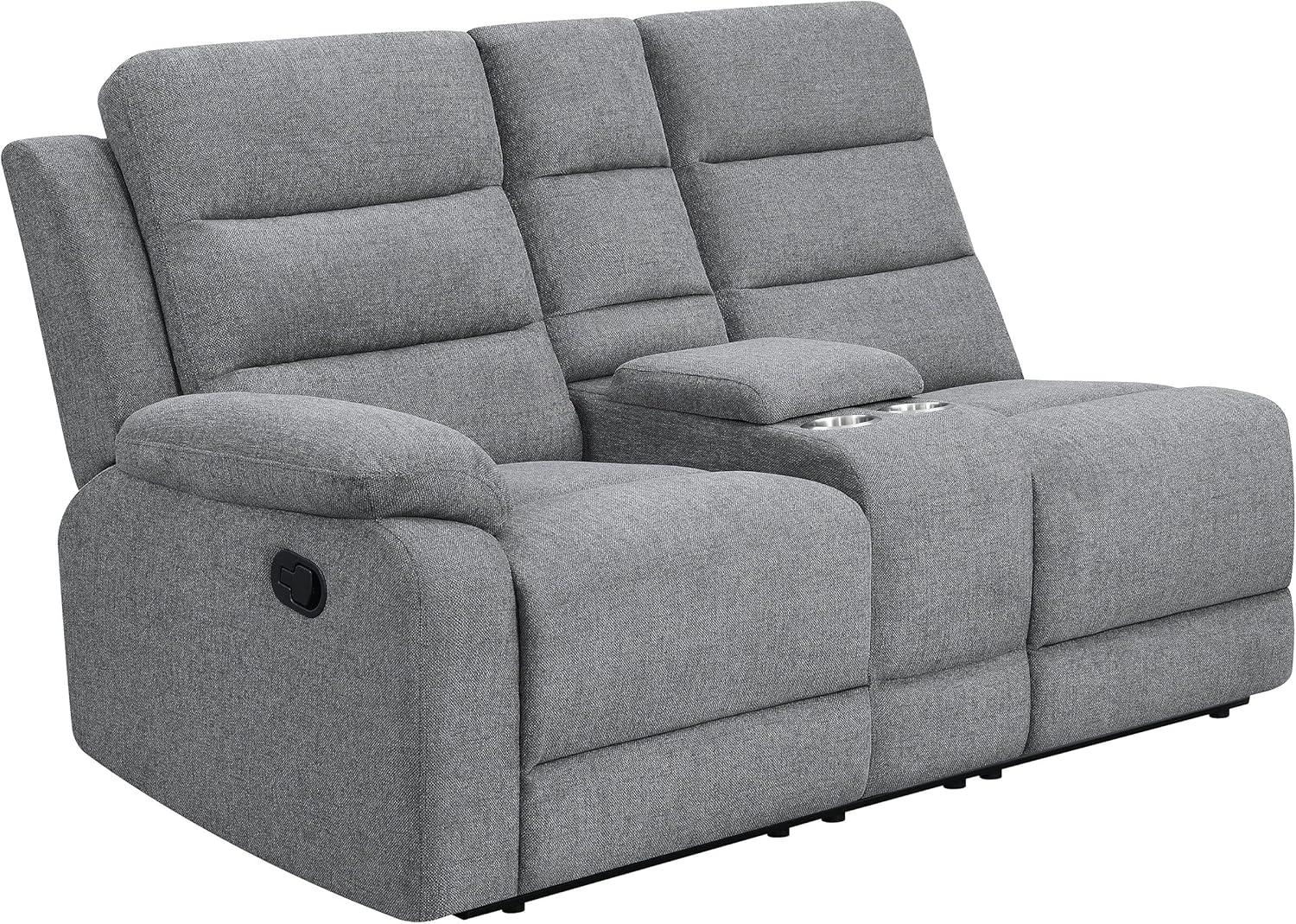 David 3-piece Upholstered Motion Sectional with Pillow Arms Smoke