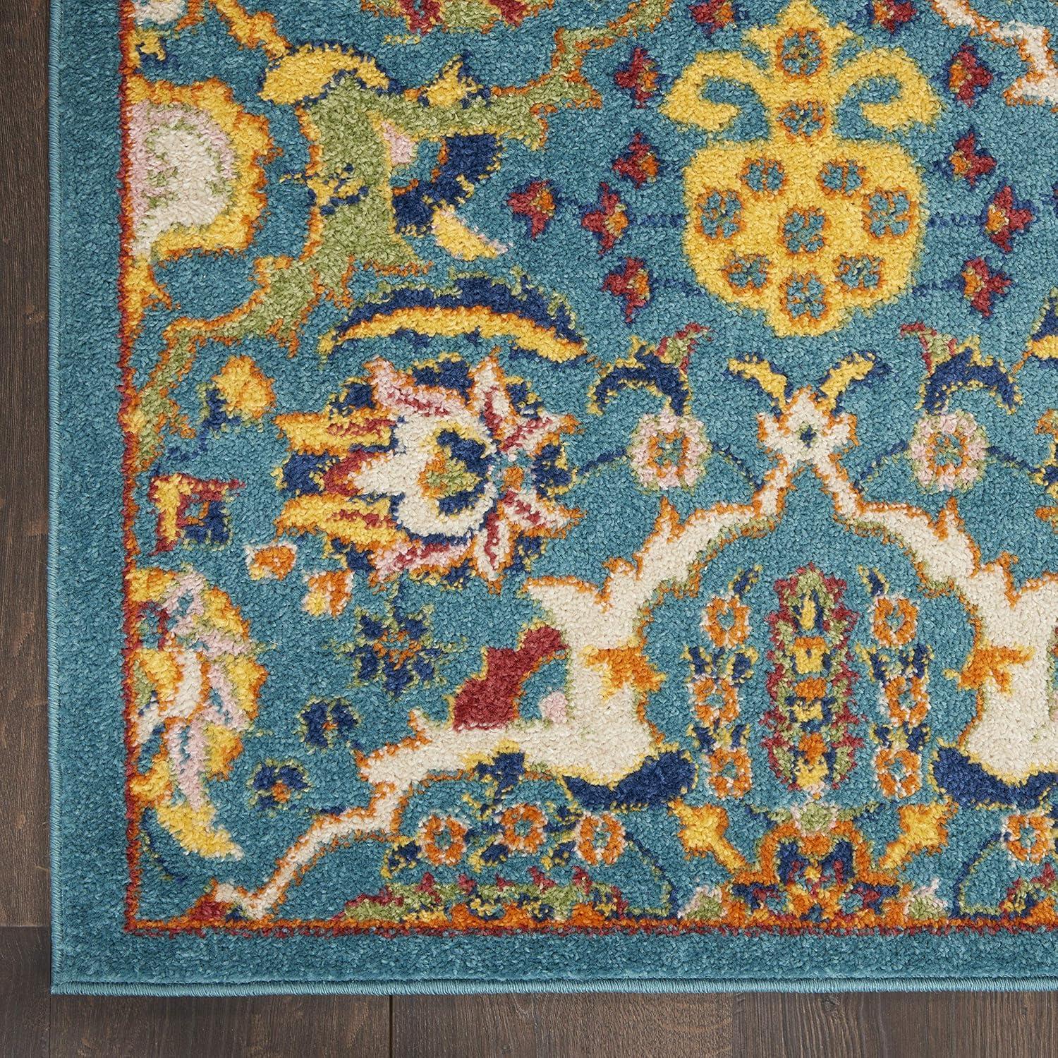 Nourison Allur Boho Indoor Area Rug Turquoise Ivory 9' x 12'
