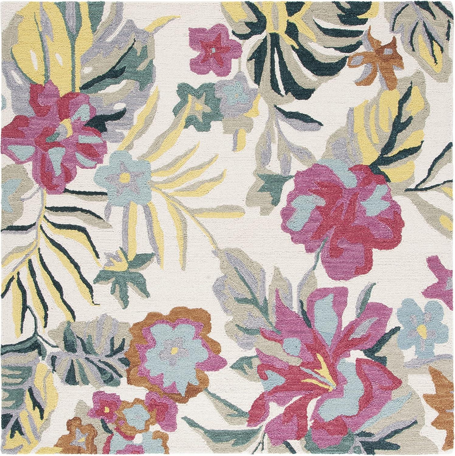 Jardin JAR151 Hand Tufted Area Rug - Ivory/Pink - 6'x6' - Safavieh