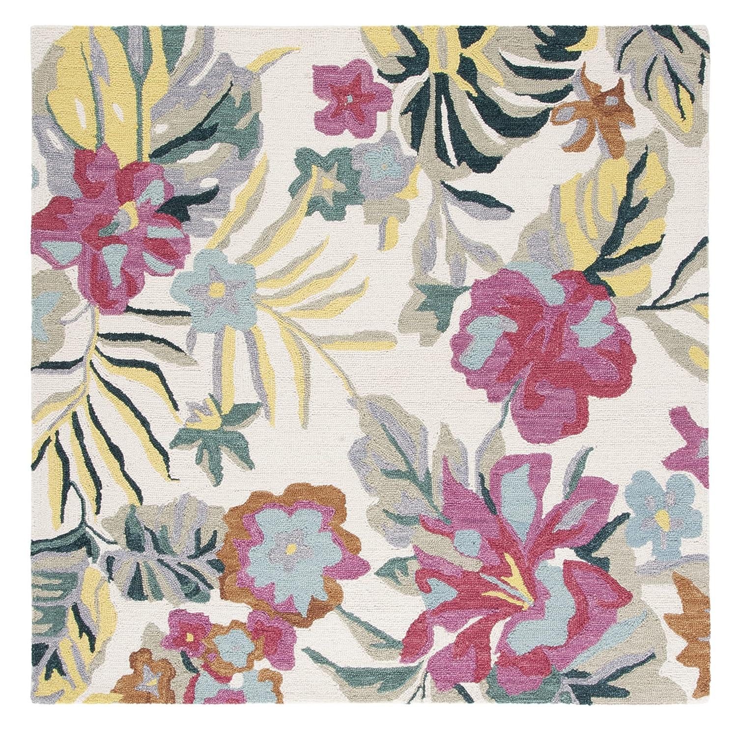 Jardin JAR151 Hand Tufted Area Rug - Ivory/Pink - 6'x6' - Safavieh