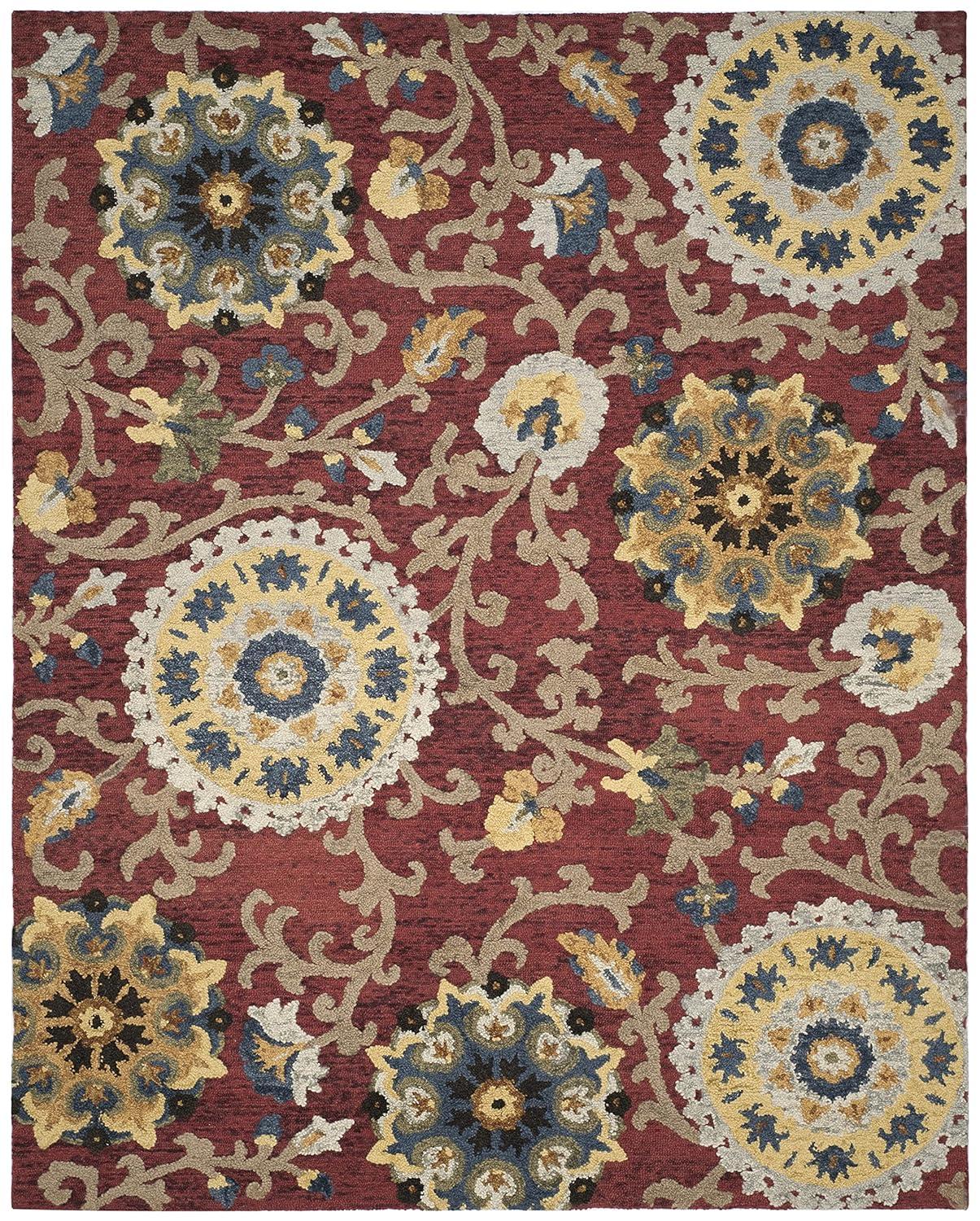 Blossom BLM401 Hand Tufted Area Rug - Red/Multi - 8'x10' - Safavieh.
