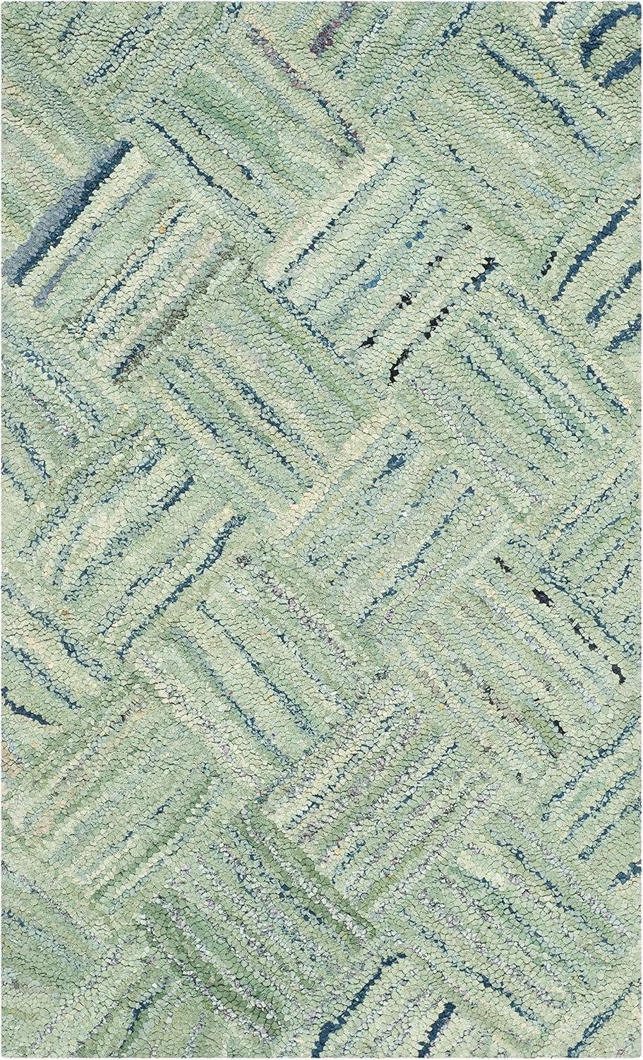 Handmade Nantucket Cotton Accent Rug 2' x 3' - Green & Multi