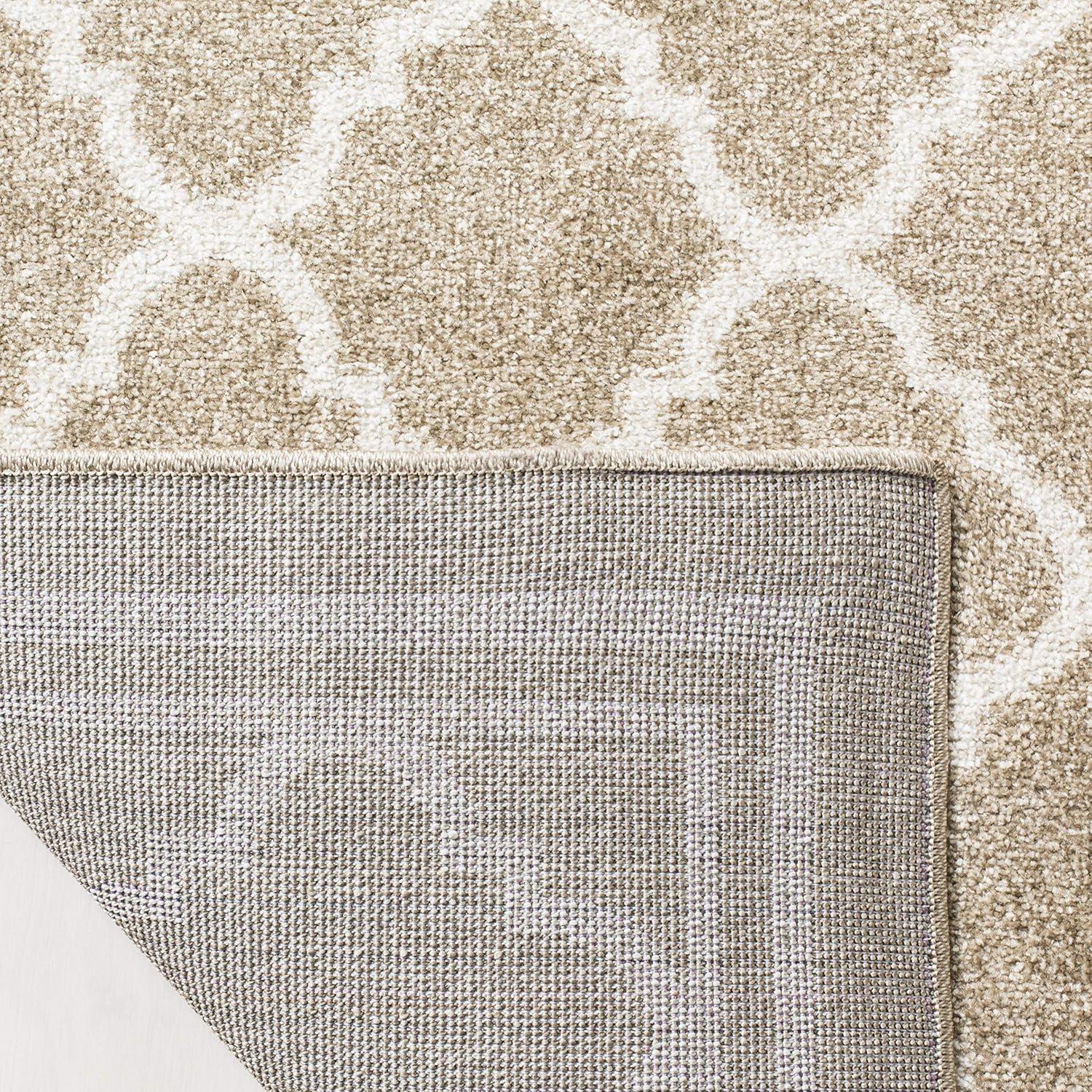 Amherst AMT422 Power Loomed Indoor Area Rug - Wheat/Beige - 8'x8' - Safavieh