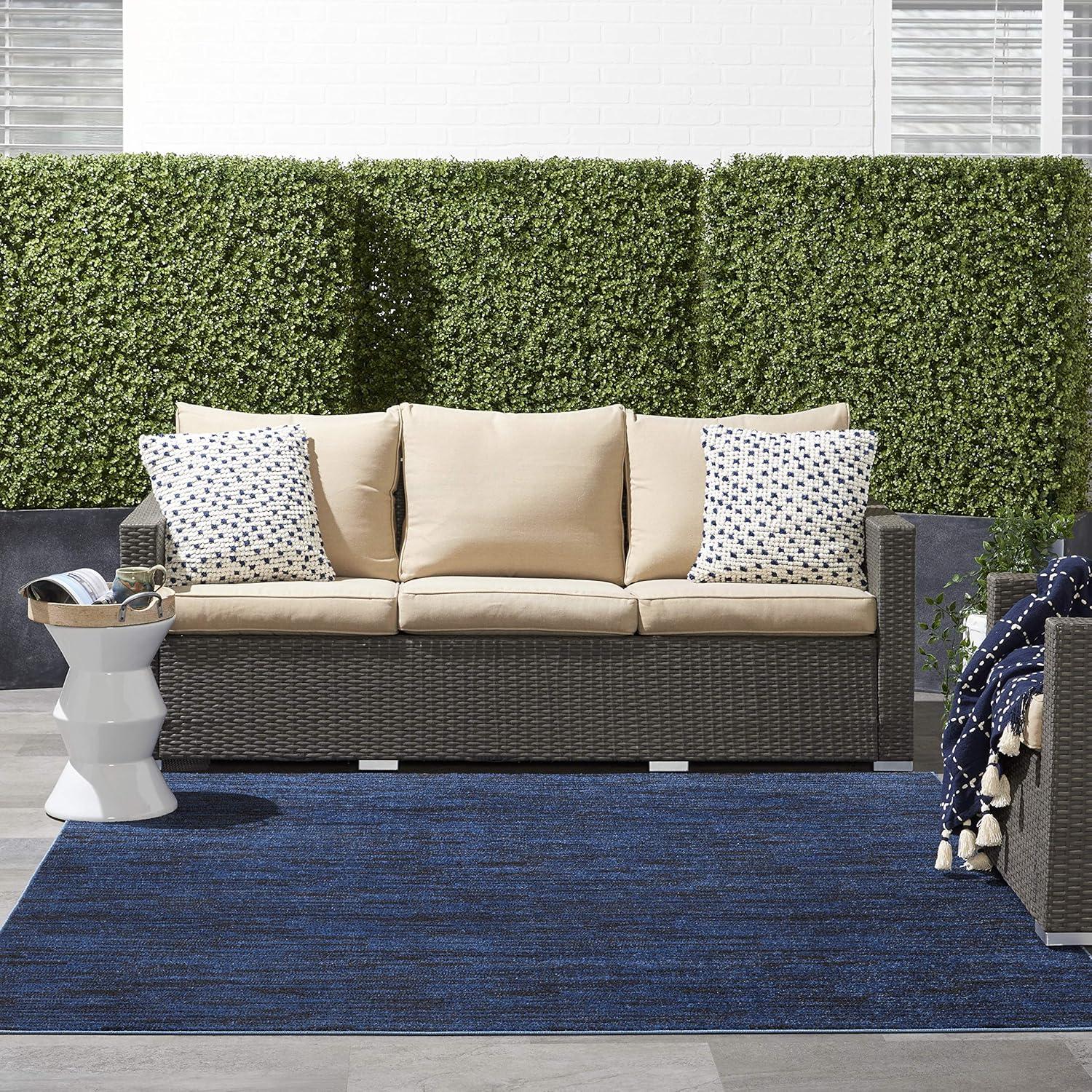 Nourison Nourison Essentials NRE01 Indoor/outdoor Area Rug - Midnight Blue 7' x square
