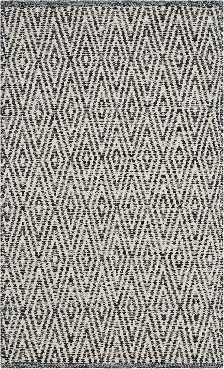 Coastal Charm Gray Handwoven Cotton Area Rug - 27" x 4"