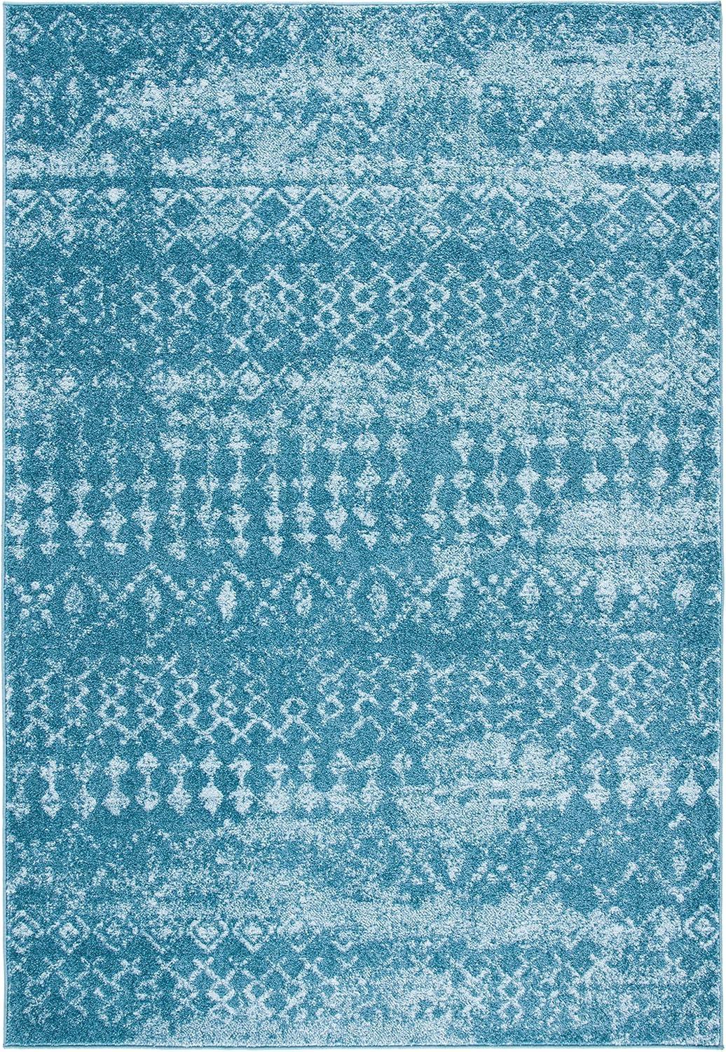 SAFAVIEH Tulum Herbert Distressed Southwestern Area Rug, 9' x 12', Turquoise/Blue