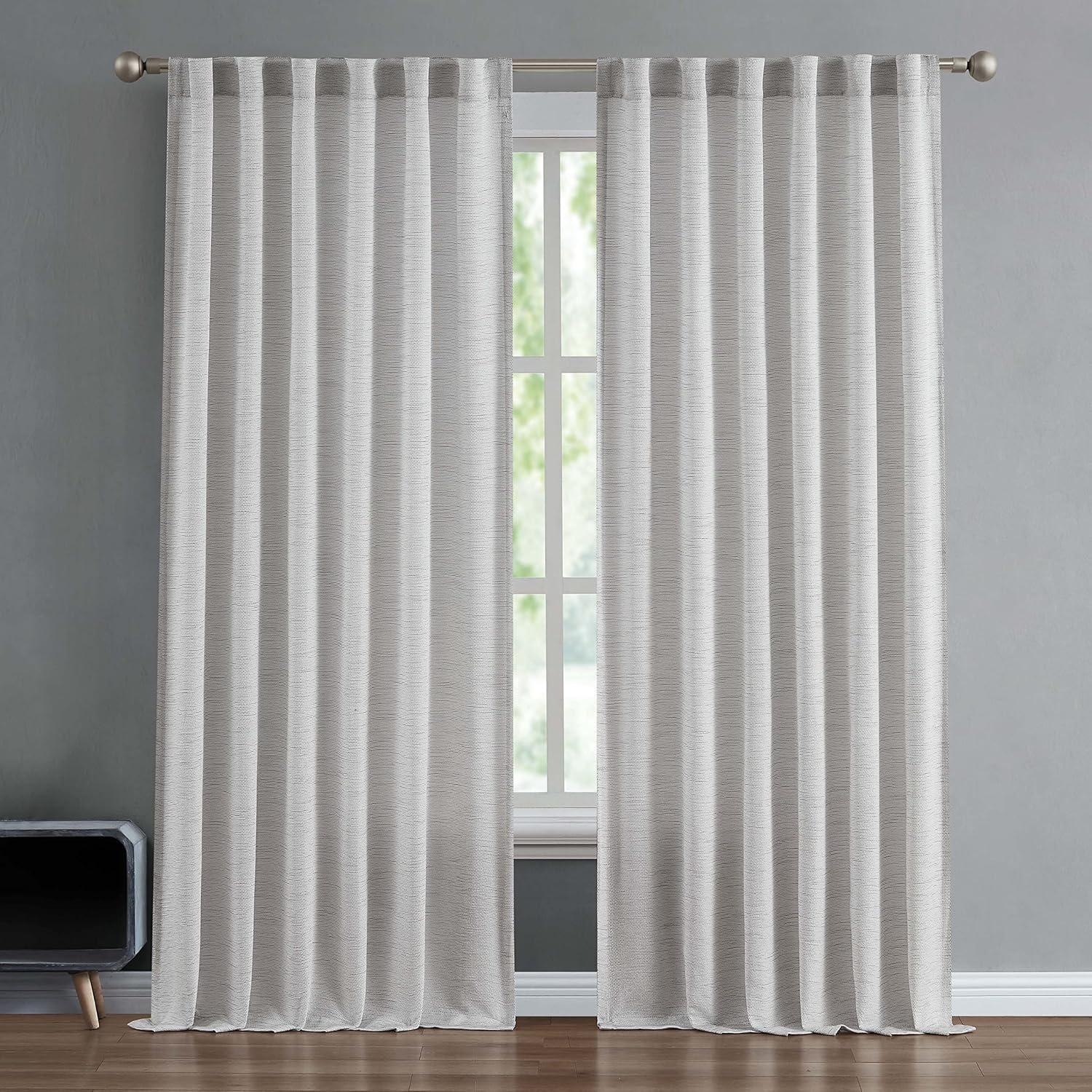 French Connection Val Synthetic Solid Room Darkening Thermal Back Tab/Rod Pocket Curtain Panels