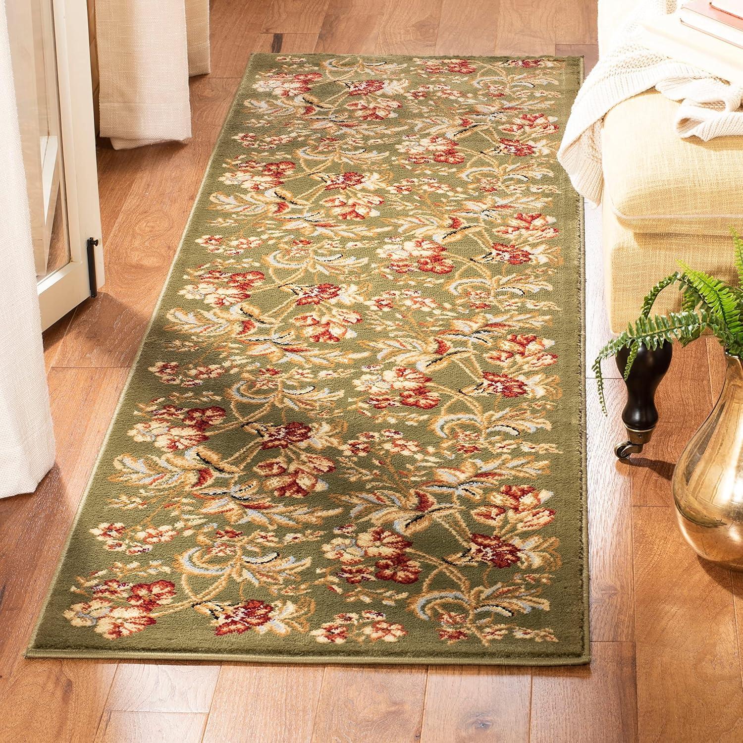 SAFAVIEH Lyndhurst Clara Floral Area Rug, Sage, 9' x 12'