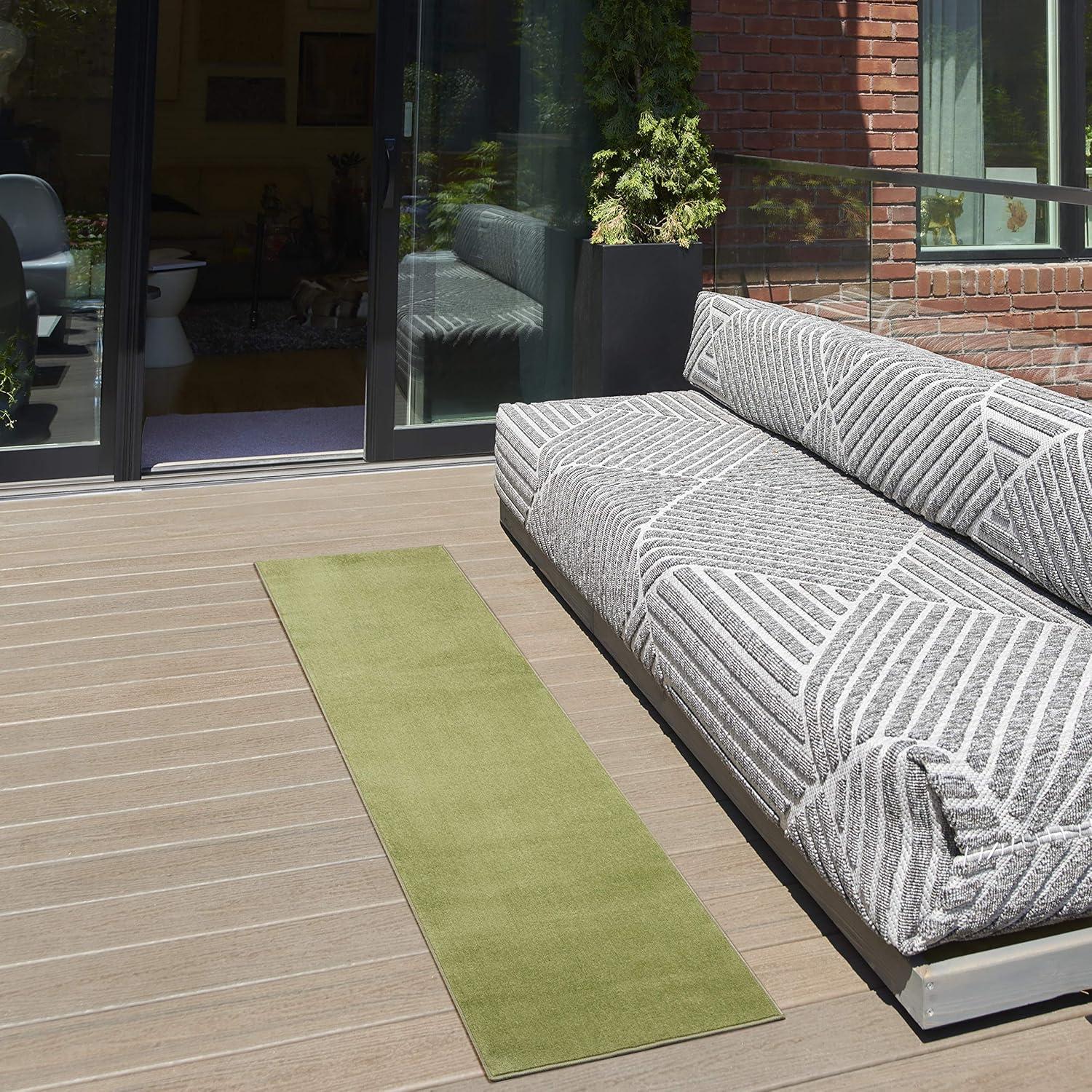Nourison Nourison Essentials NRE01 Indoor/outdoor Area Rug - Green 2'2" x 10'
