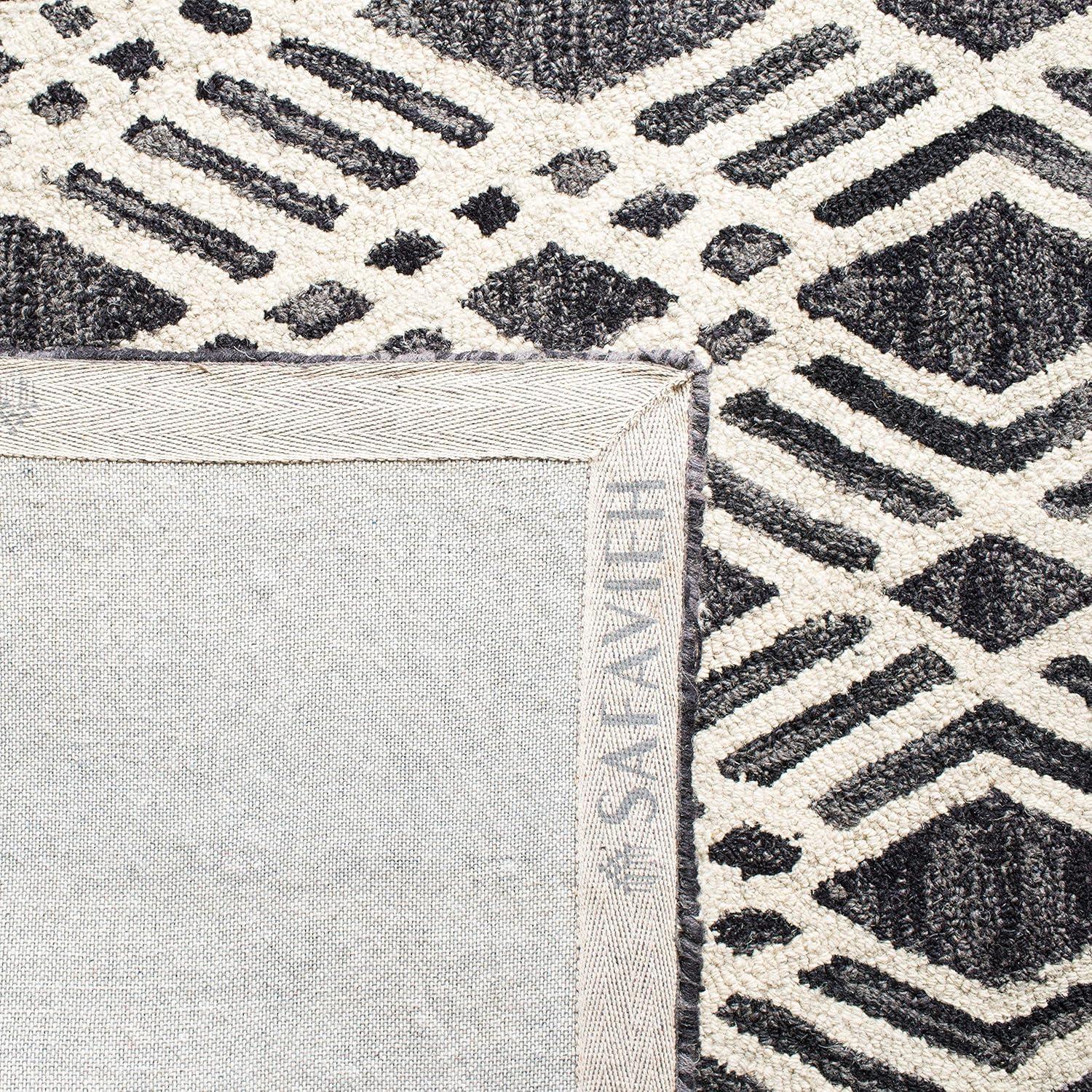 Micro-Loop MLP155 Hand Tufted Area Rug - Charcoal/Ivory - 5'x8' - Safavieh.