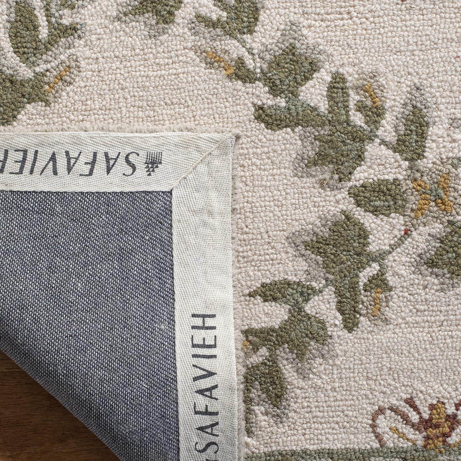 Chelsea HK55 Hand Hooked Accent Rug - Ivory/Green - 3'9"x5'9" - Safavieh