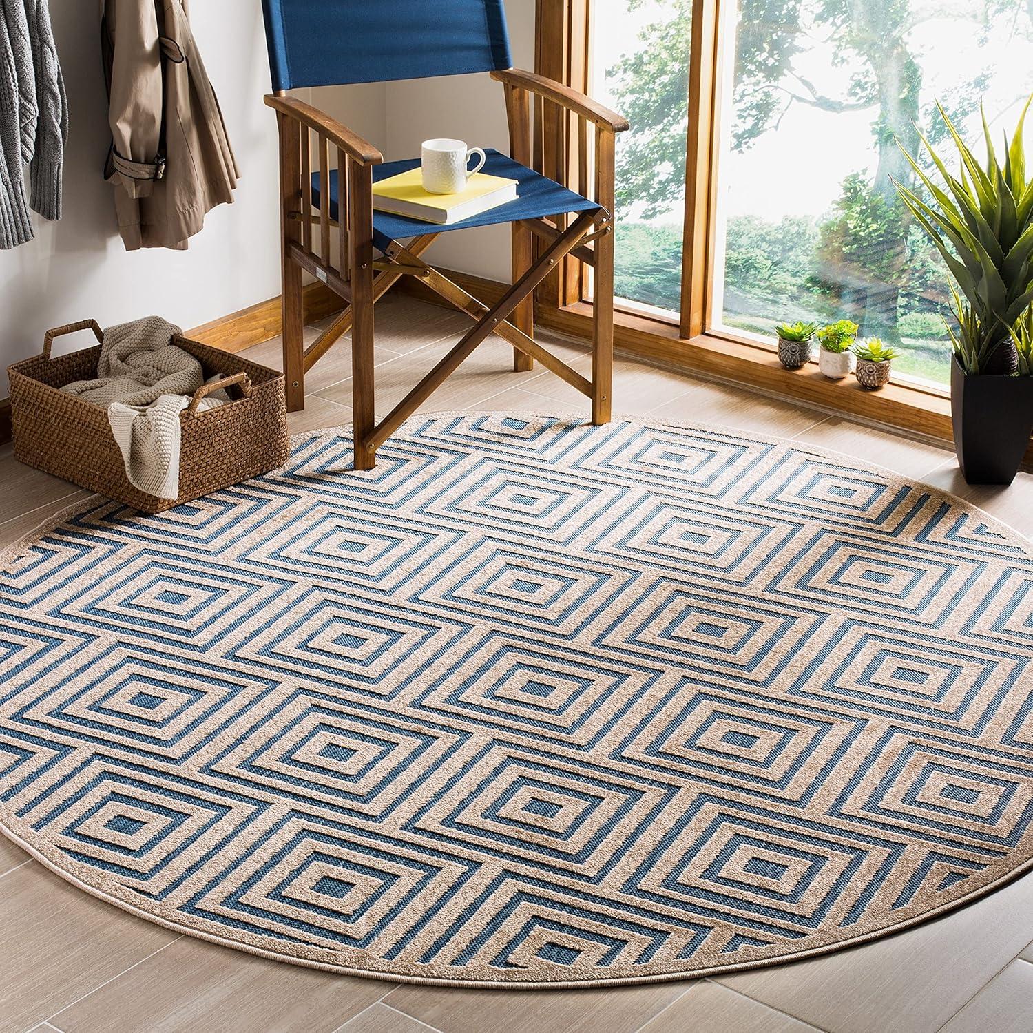Cottage COT941 Loomed Indoor Area Rug - Cream/Turquoise - 8'x11'2" - Safavieh