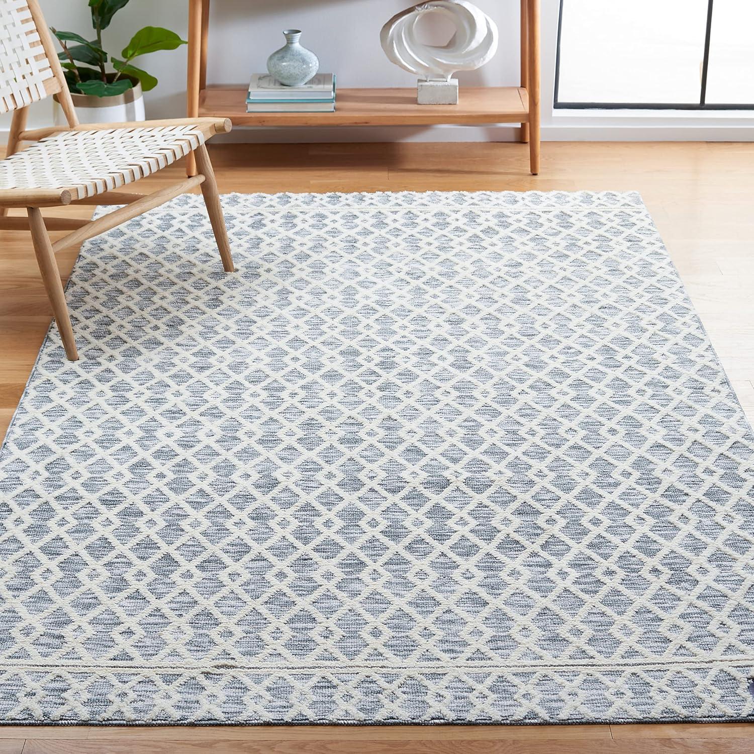 Gray Geometric Easy Care Synthetic Rectangular Rug 3' x 5'