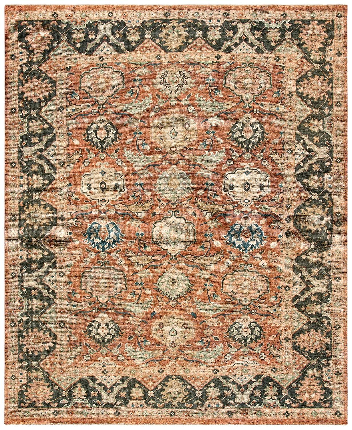 Izmir IZM105 Hand Knotted Area Rug - Red/Black - 6'x9' - Safavieh