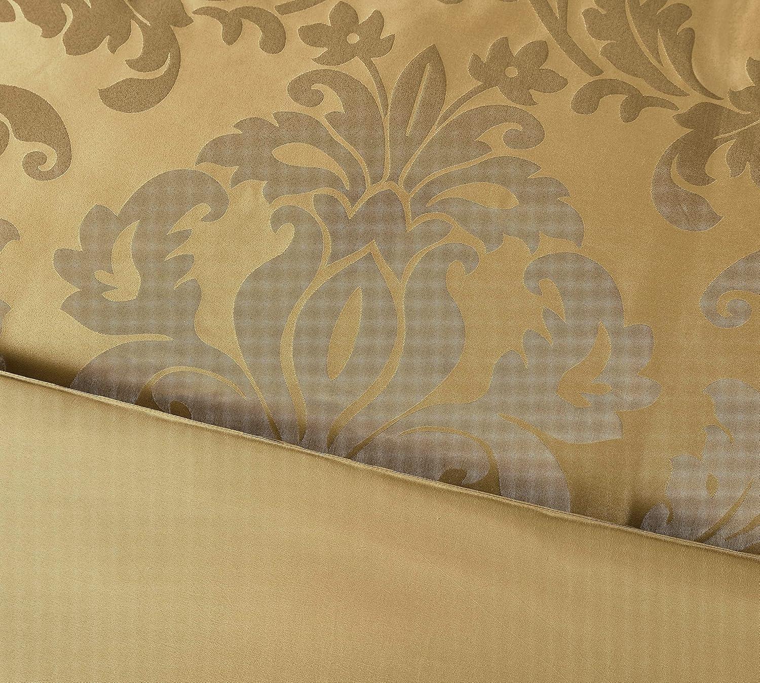 Chezmoi Collection Royale Jacquard Floral 7 Piece Comforter Set