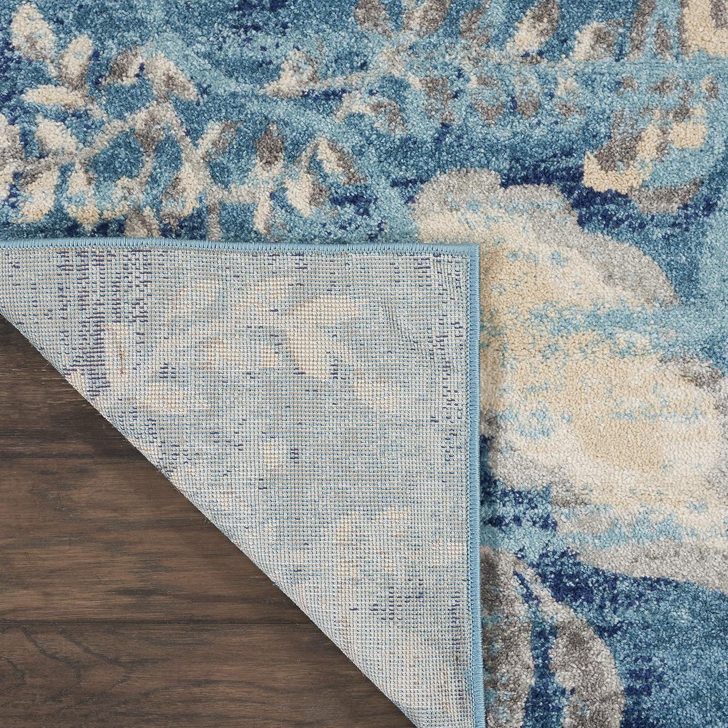 Nourison Tranquil 5'3" X 7'3" (5' x 7') Turquoise Area Rug French Country Eclectic Floral by Nourison