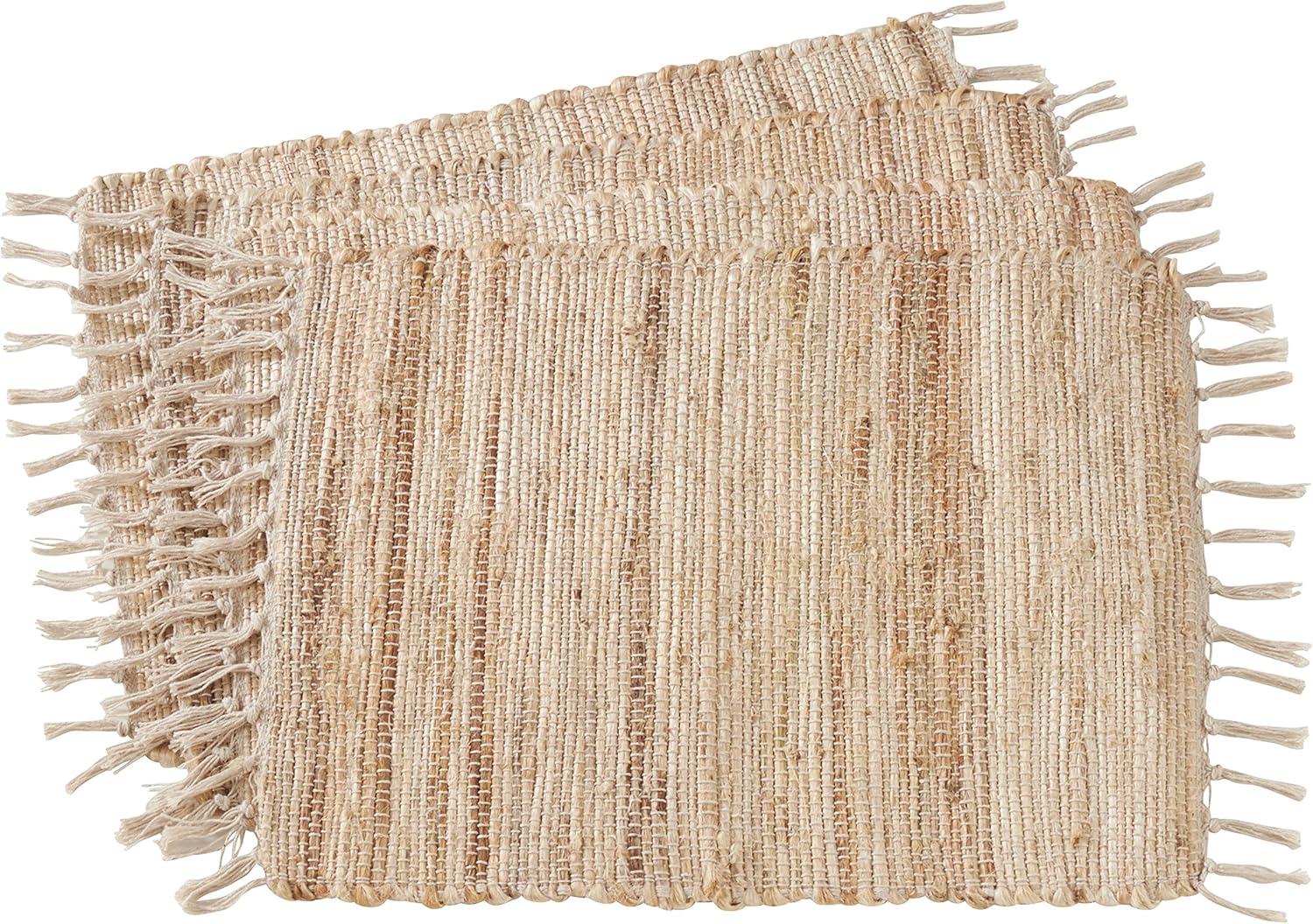 Natural Chindi Jute Embroidered Rectangle Placemat