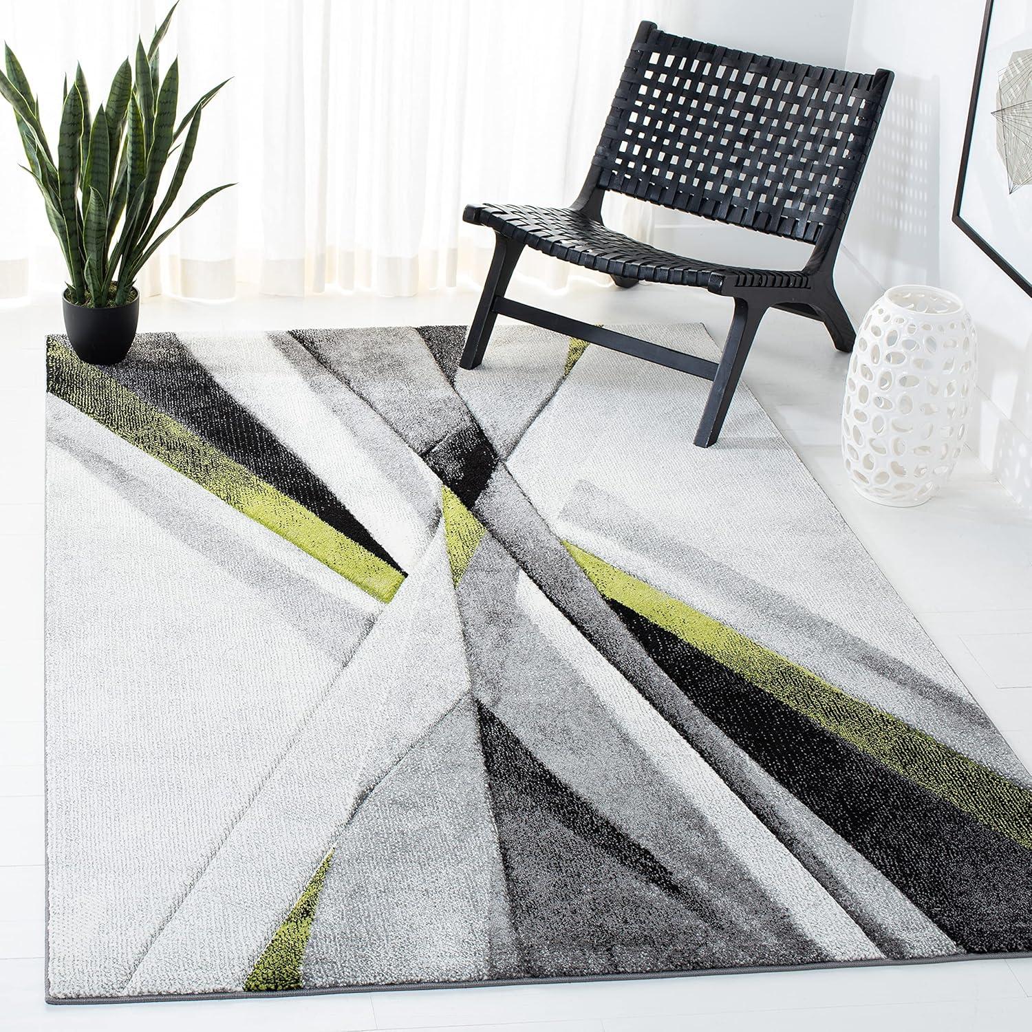 Hollywood HLW710 Machine Made Accent Rug - 2'7"x5' - Grey/Green - Safavieh