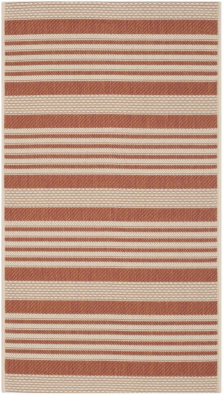 Courtyard CY6062 Power Loomed Indoor/Outdoor Accent Rug - Terracotta/Beige - 2'x3'7" - Safavieh.