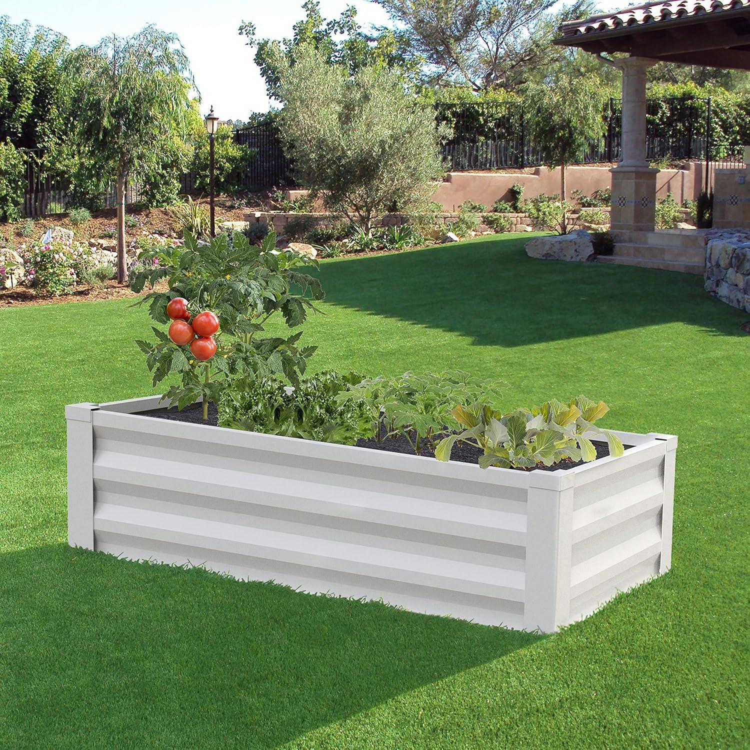 Greenes Fence Powder-Coated Metal Raised Garden Bed Planter 24" W x 48" L x 10" H