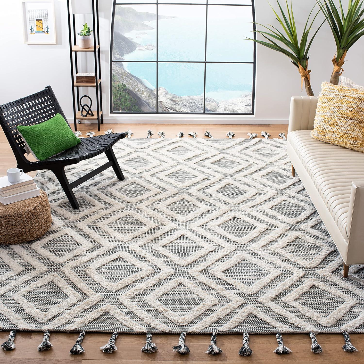 Kenya KNY331 Hand Tufted Area Rug - Teal/Ivory - 8'x10' - Safavieh.