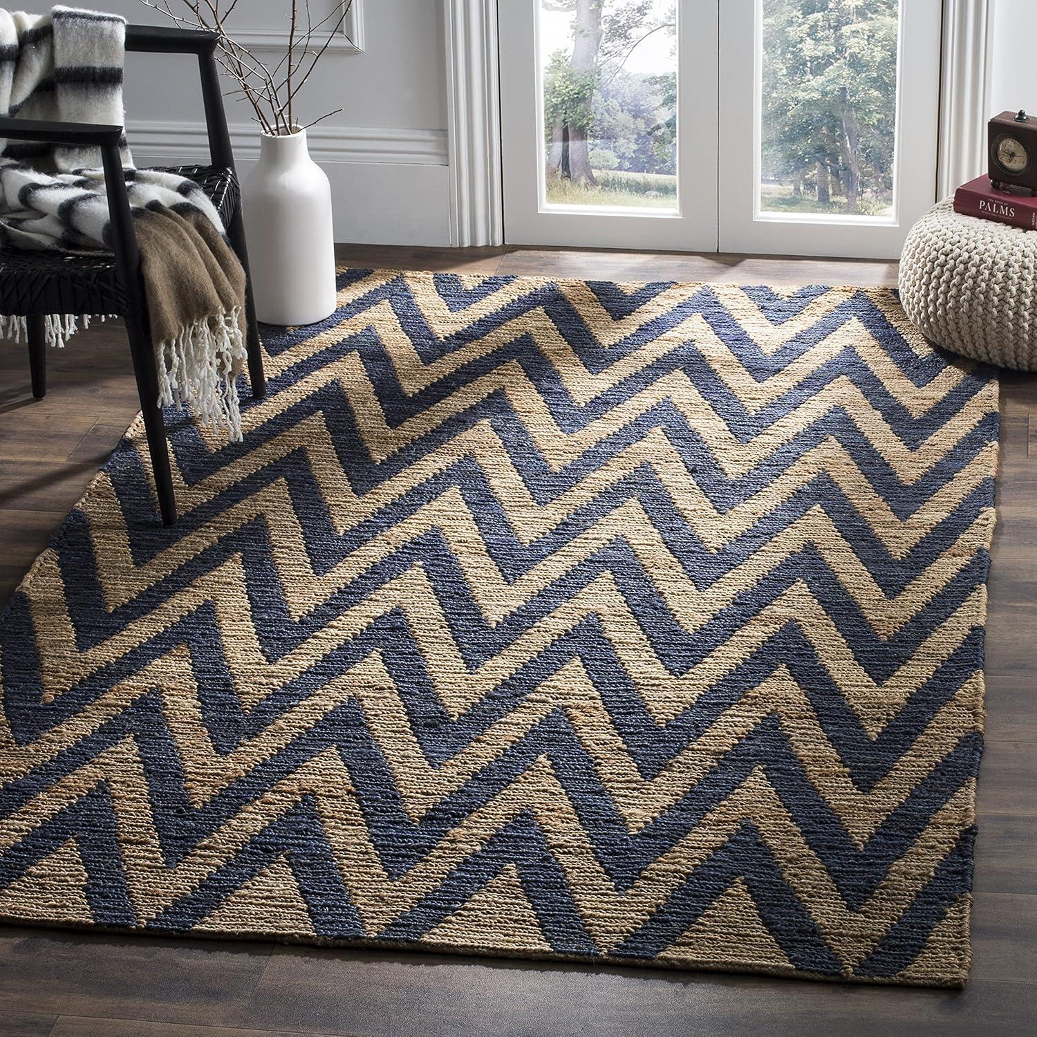 Organica ORG515 Hand Knotted Indoor Area Rug - Blue/Natural - 4'x6' - Safavieh.