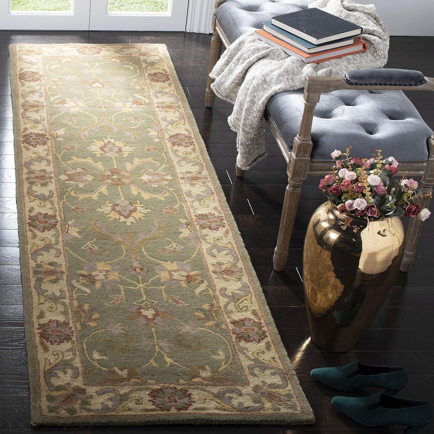 Heritage HG811 Hand Tufted Runner Rug - Green/Gold - 2'3"x8' - Safavieh.