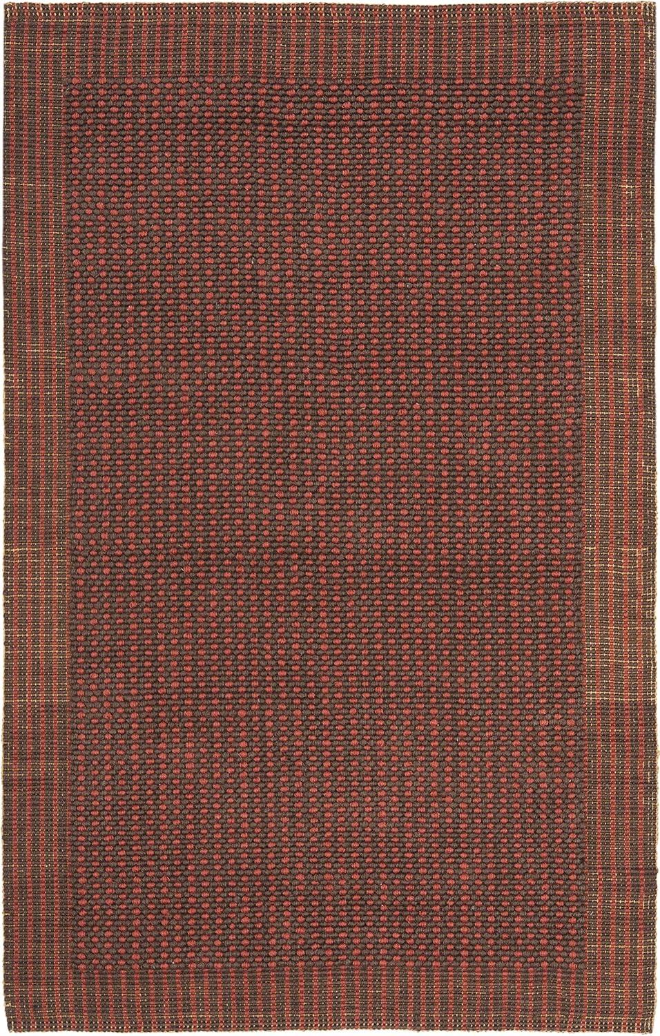 Handmade Brown and Rust Cotton Braided Area Rug 3' x 5'