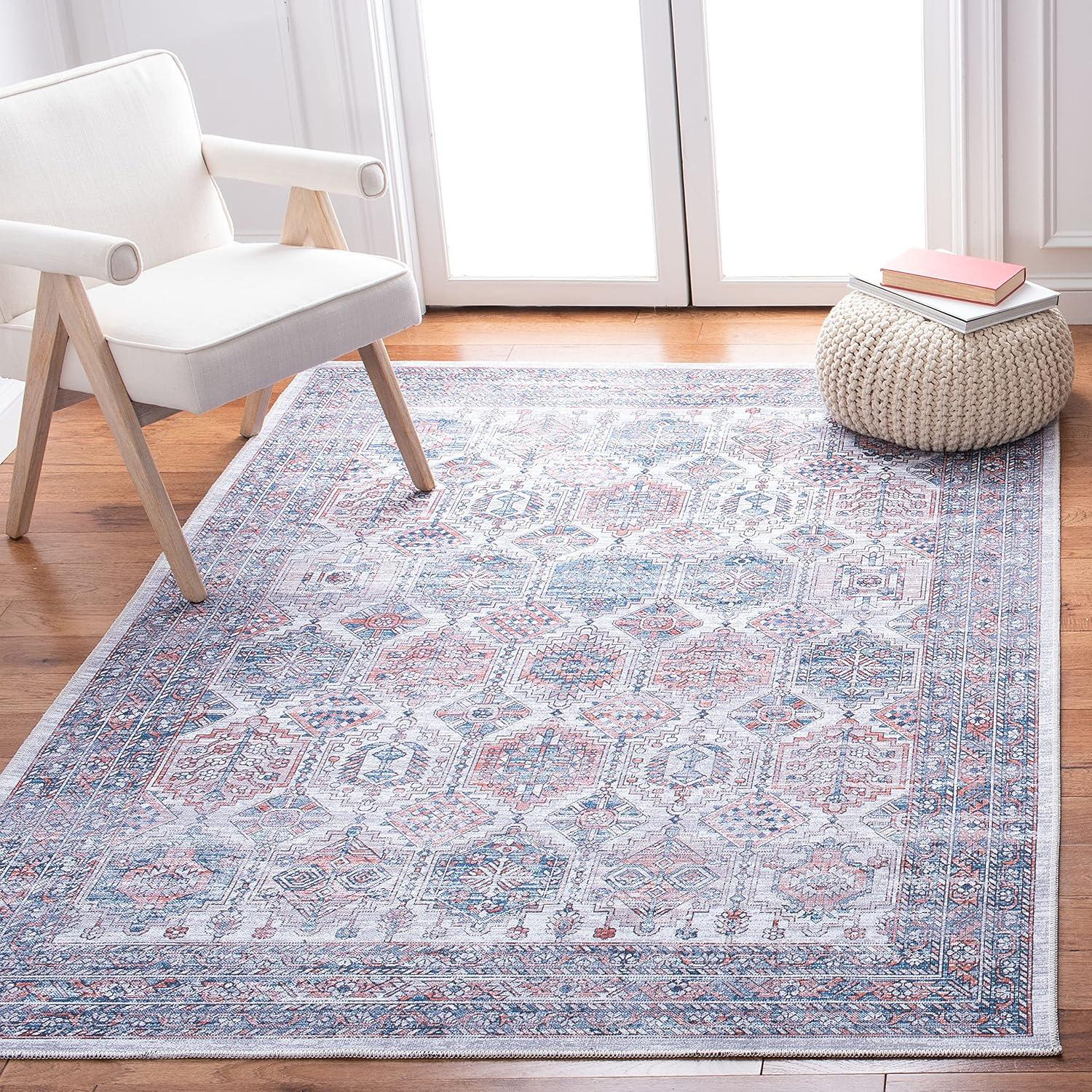 Serapi SEP520 Power Loomed Machine Washable Runner Rug - Ivory/Rust - 2'x9' - Safavieh.