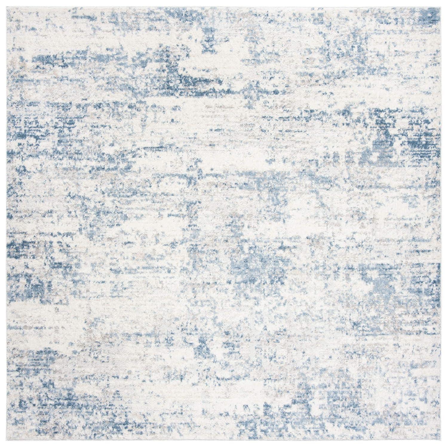 Amelia ALA700 Power Loomed Area Rug - Ivory/Blue - 3'x3' - Safavieh.