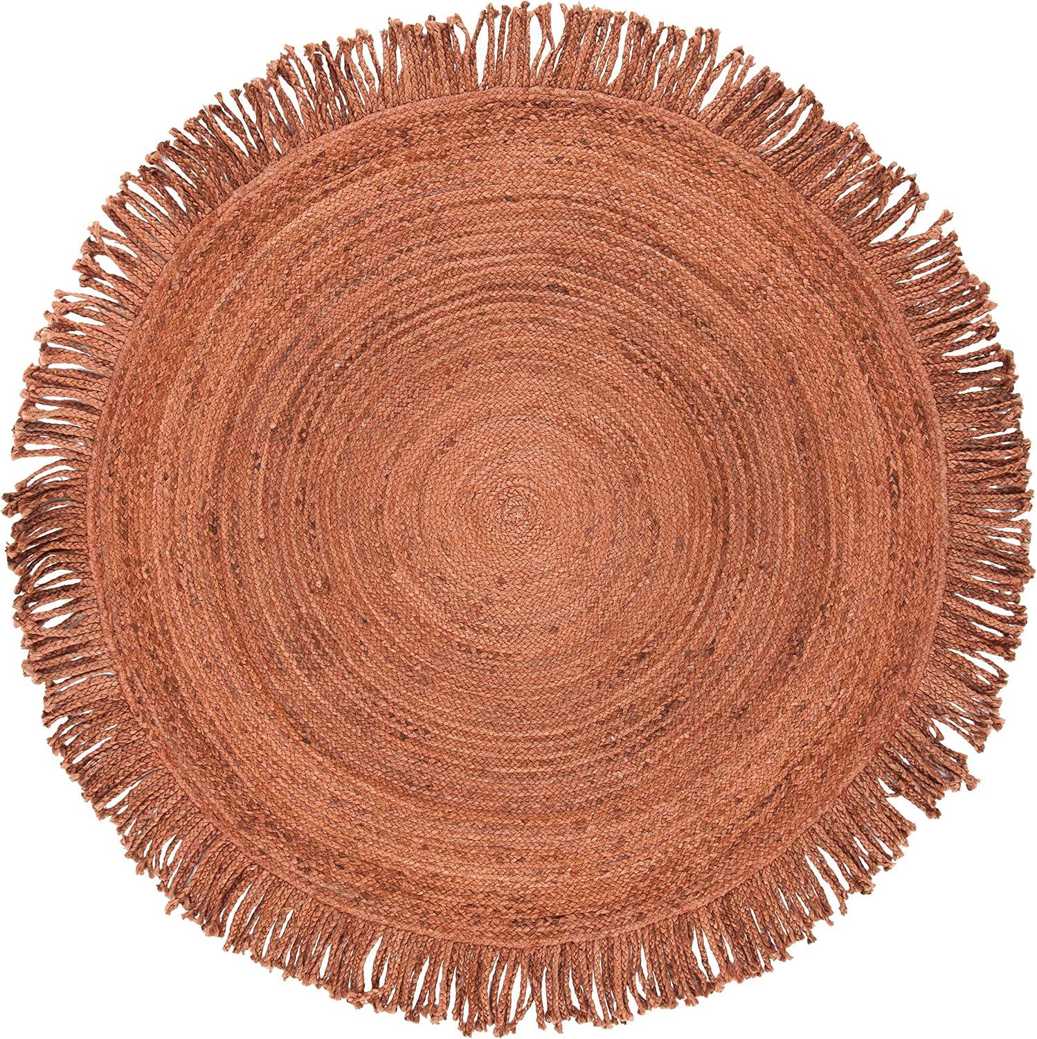 Braided BRD259 Hand Braided Area Rug - Rust - 5' round - Safavieh.