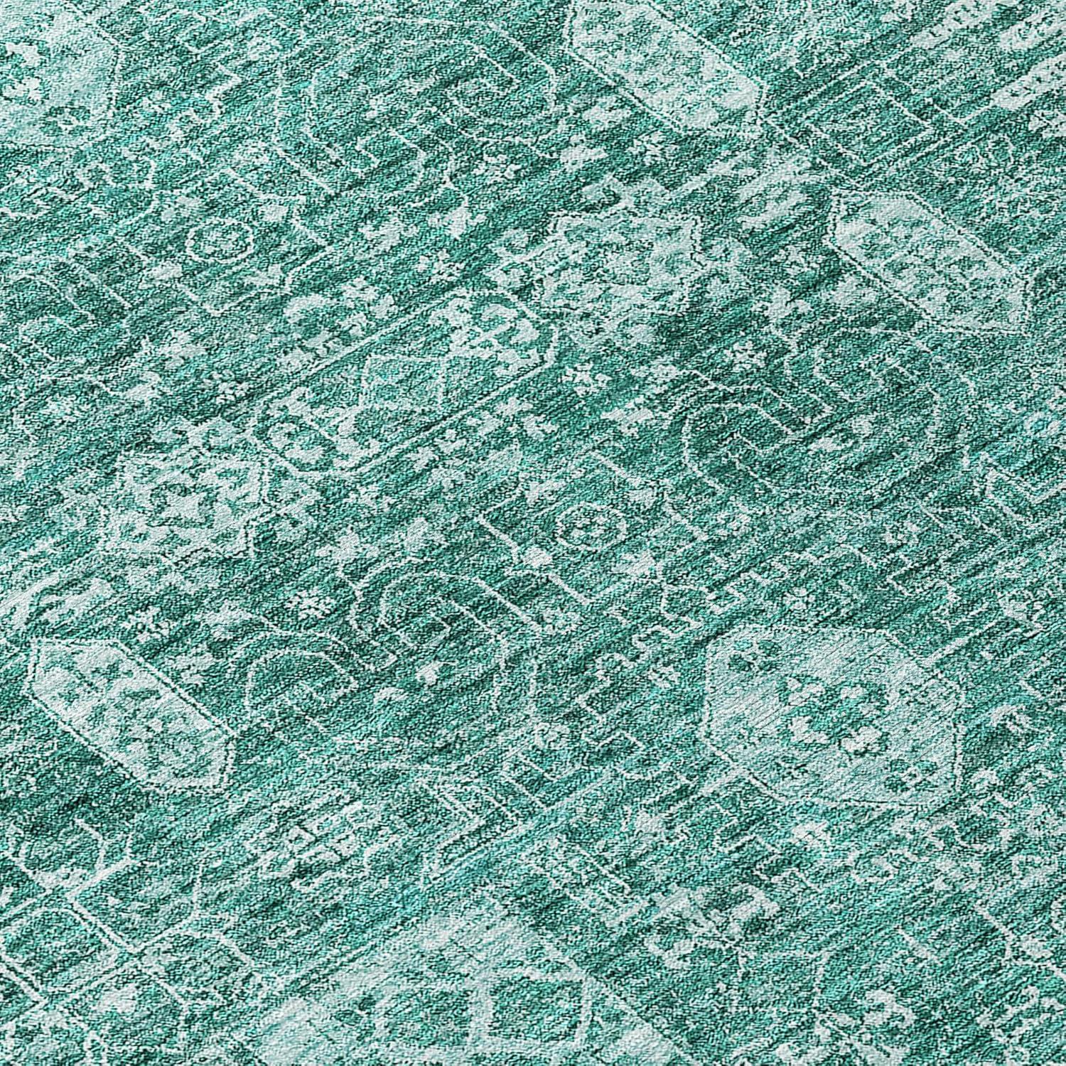 Addison Rugs Machine Washable Indoor/ Outdoor Chantille Traditional Vintage Rug Teal - 2'6" x 3'10"