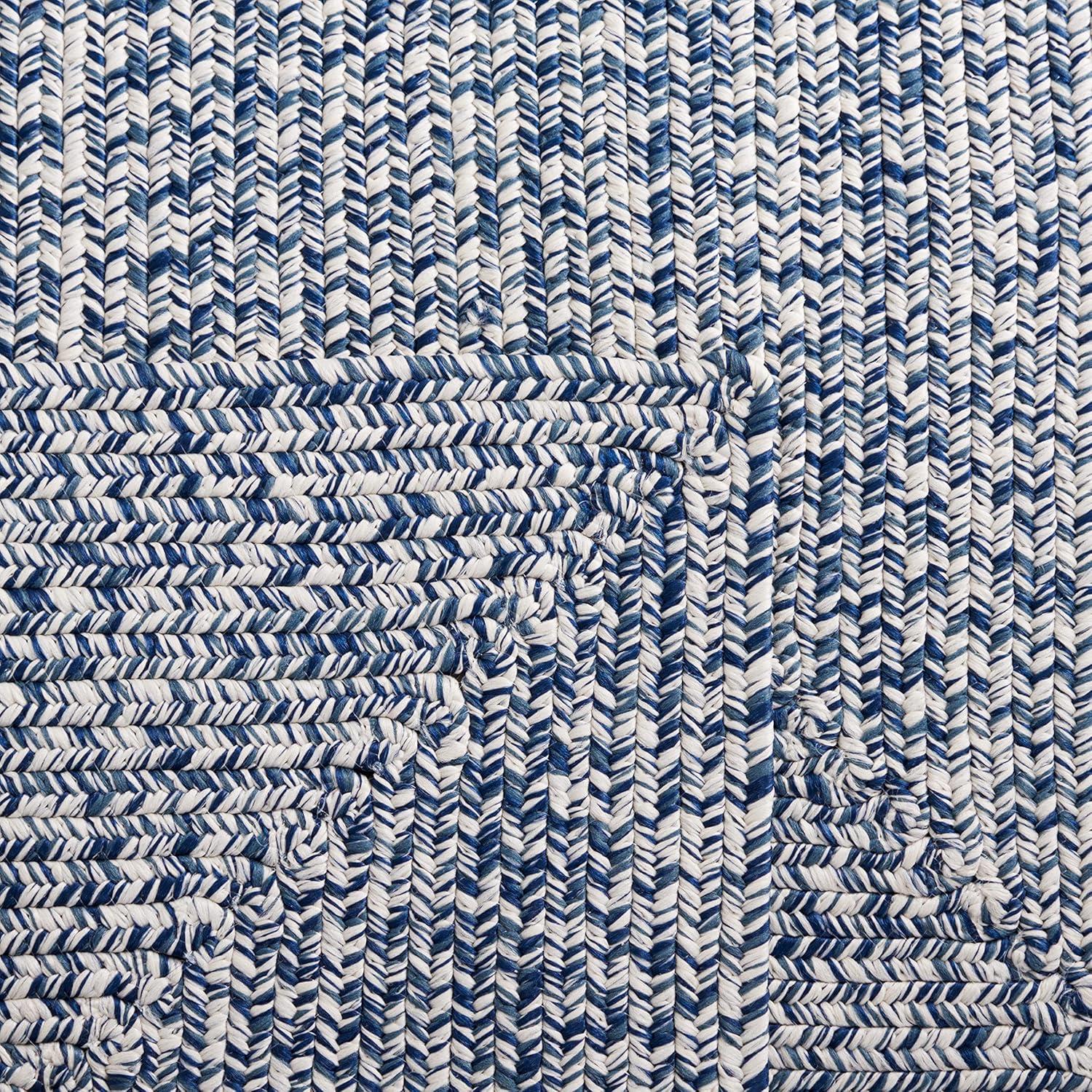 Handmade Dark Blue and Ivory Braided Reversible Area Rug