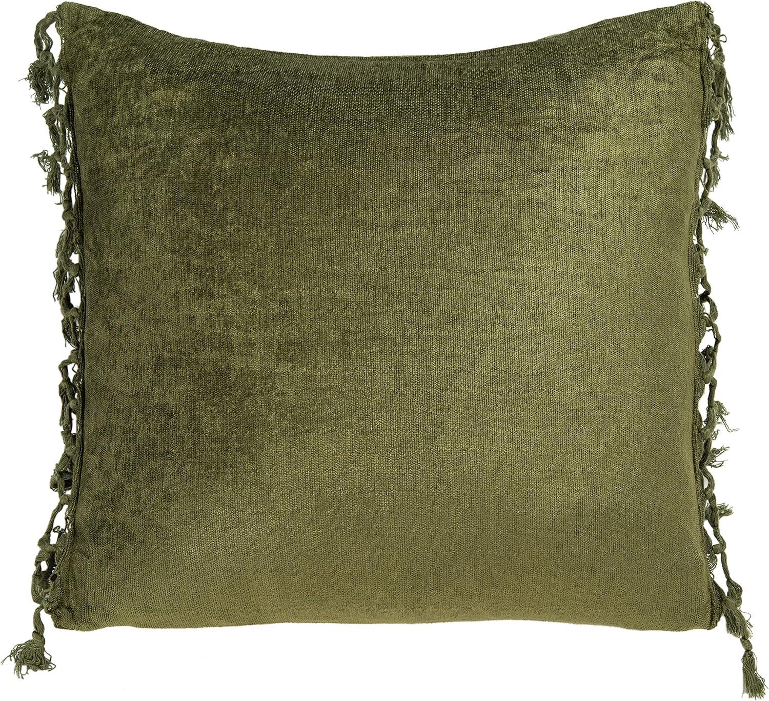 Dandria Fringed Cotton Reversible Throw Pillow