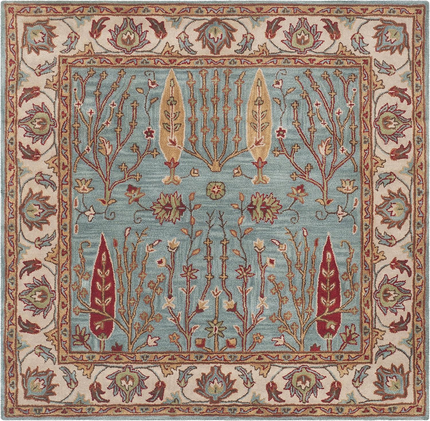 Heritage HG735 Hand Tufted Area Rug - Blue/Ivory - 6'x6' - Safavieh.